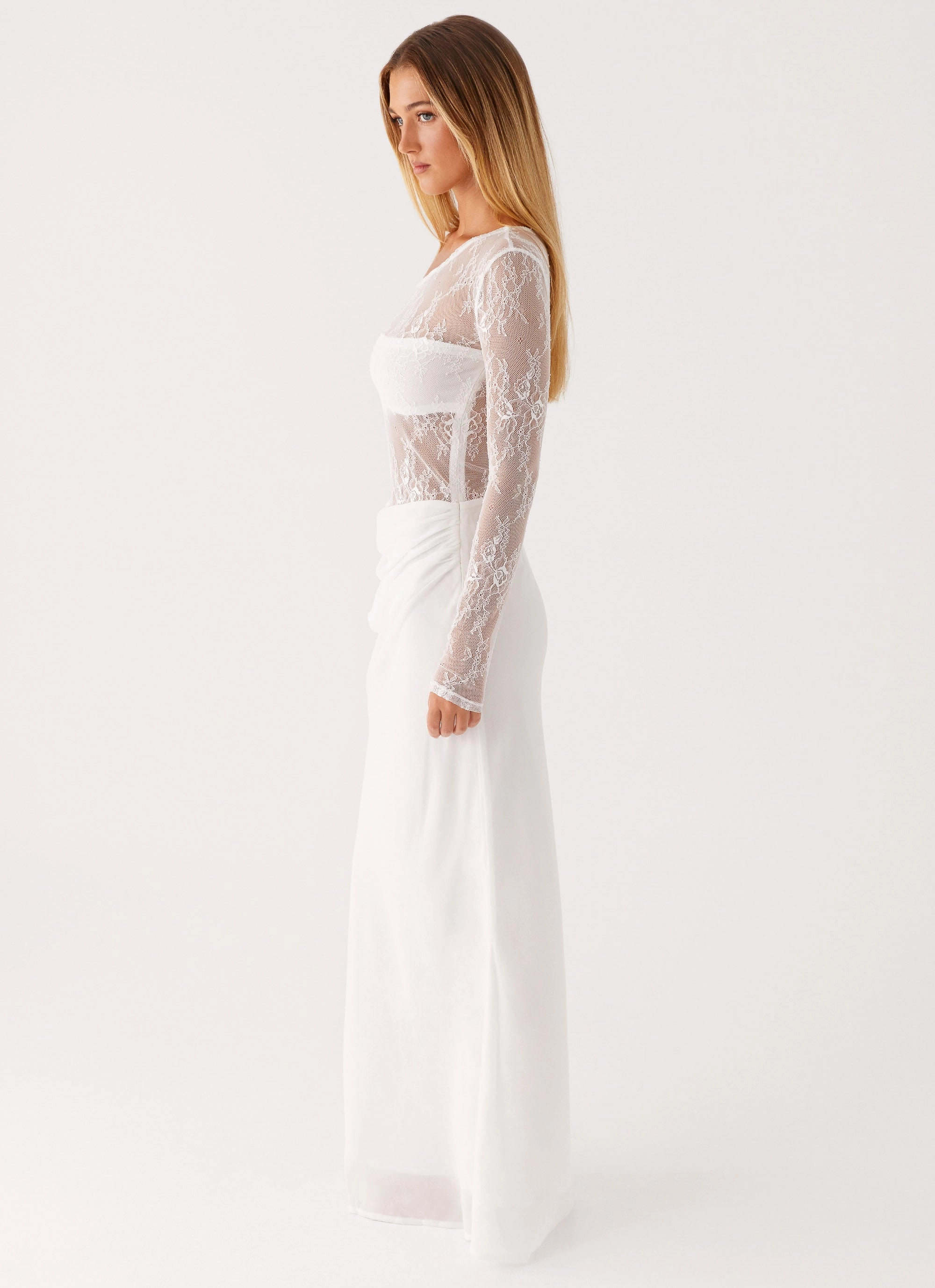 Take Your Time Maxi Dress - White A Line Cut Chill Mode
