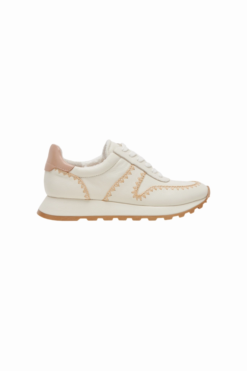 Dolce Vita Ayita Sneakers in White Leather Non Toxic Adhesives Soft Collar Lining