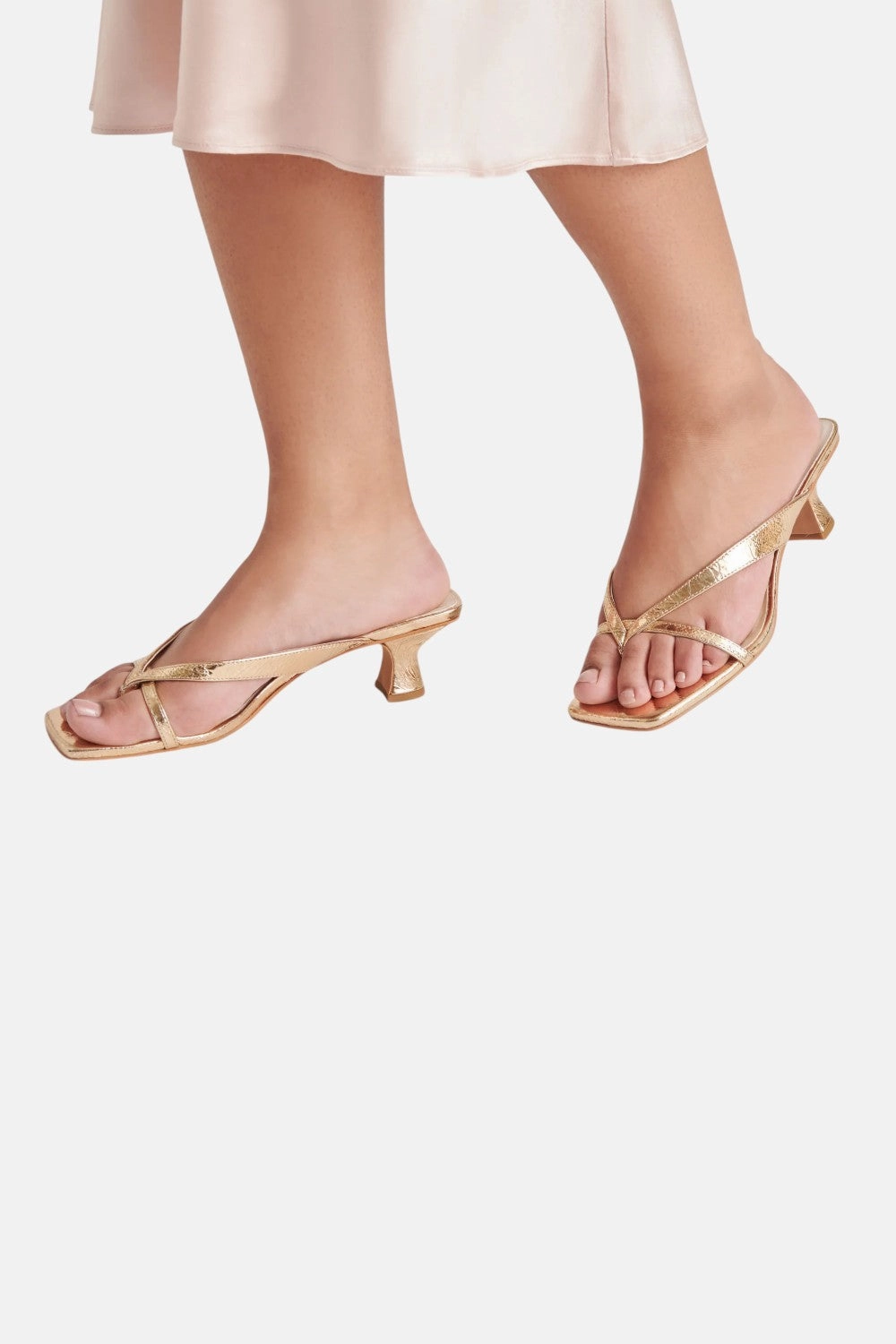 Dolce Vita Brevel Heels in Gold Distressed Leather High Fashion