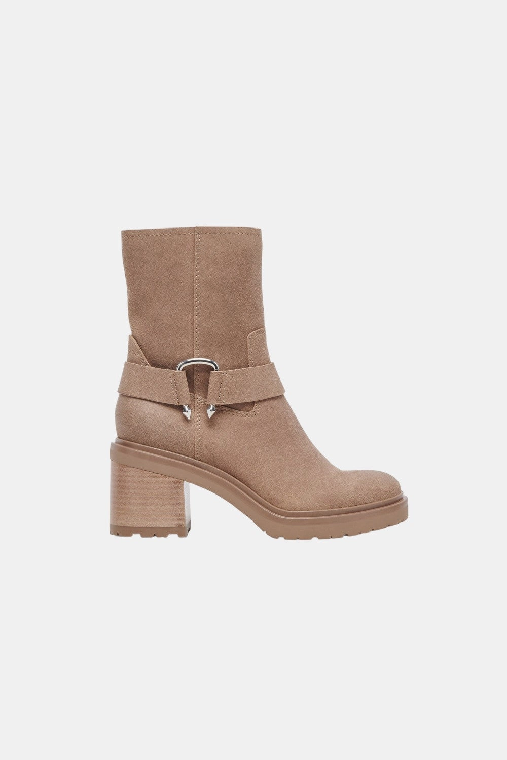 Dolce Vita Camros Boots in Truffle Suede Modern Utility Denim Touch