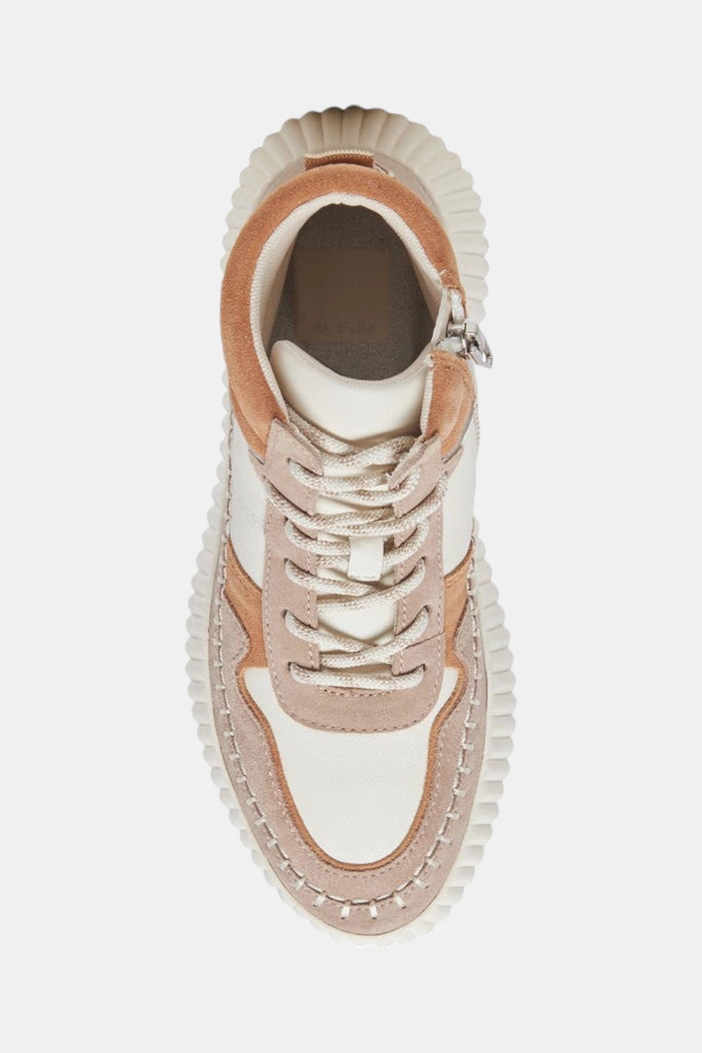 Dolce Vita Daley High Top Sneaker in Taupe Multi Suede Lace Lock System