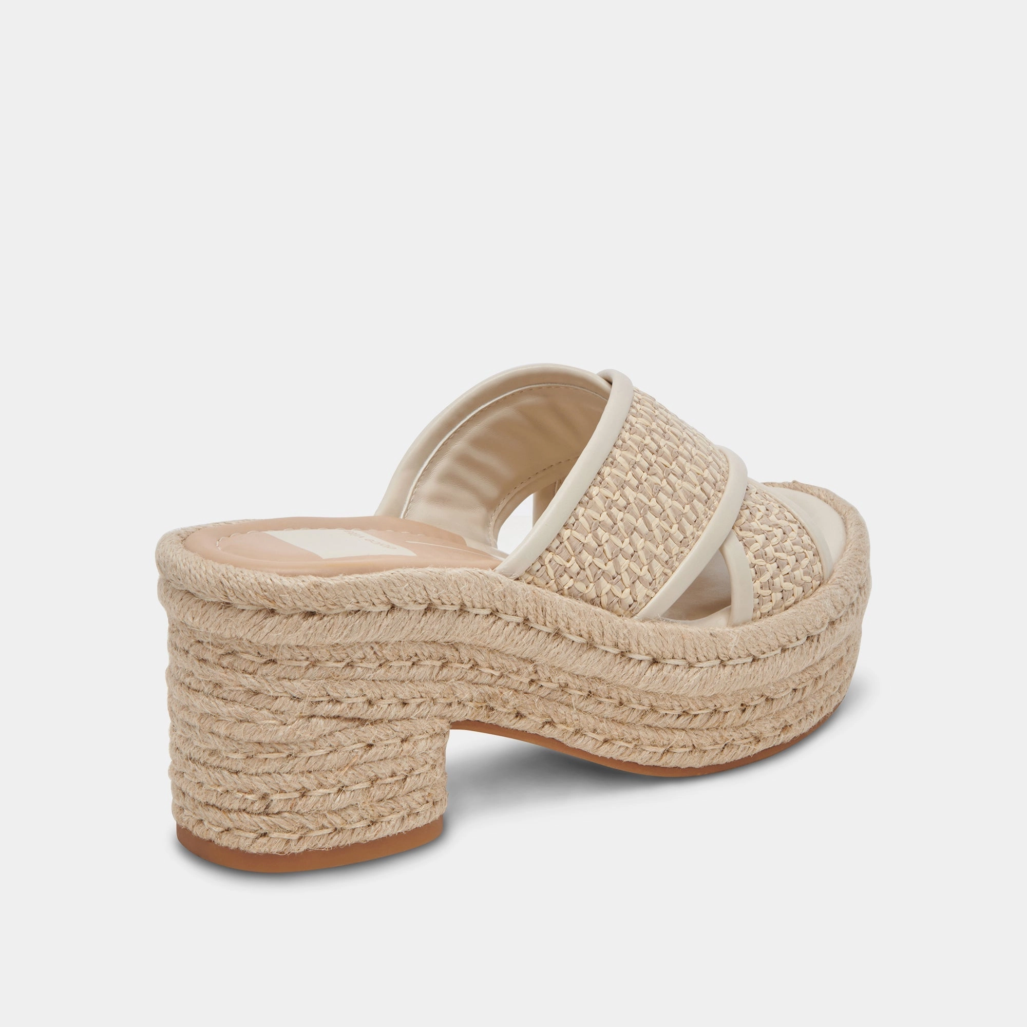 Dolce Vita Eldora Heels in Natural White Raffia synthetic material