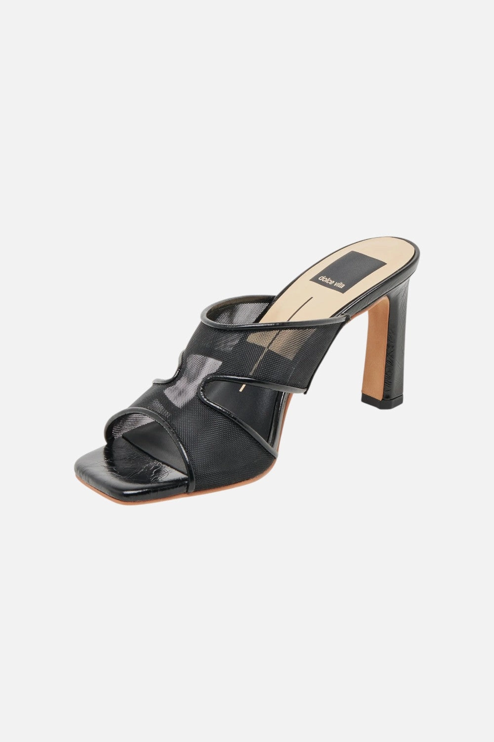 Dolce Vita Gitel Heel in Onyx Mesh Ankle Strap Heels