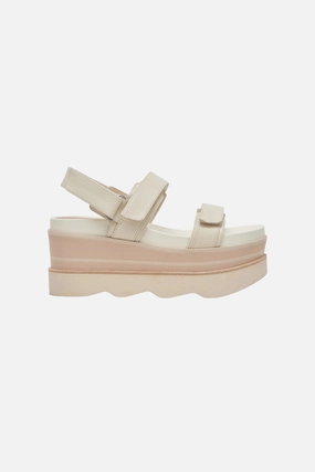 Dolce Vita Izak Sandals in Ivory Leather Comfortable Relief Modern Design