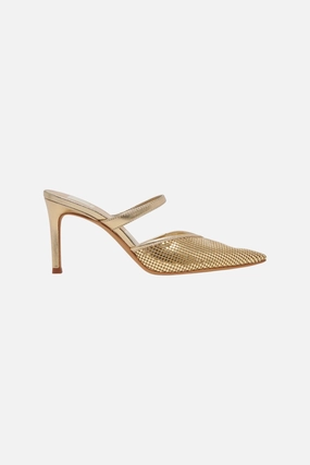 Comfortable Insole Dolce Vita Kanika Mesh Heels in Metallic Gold