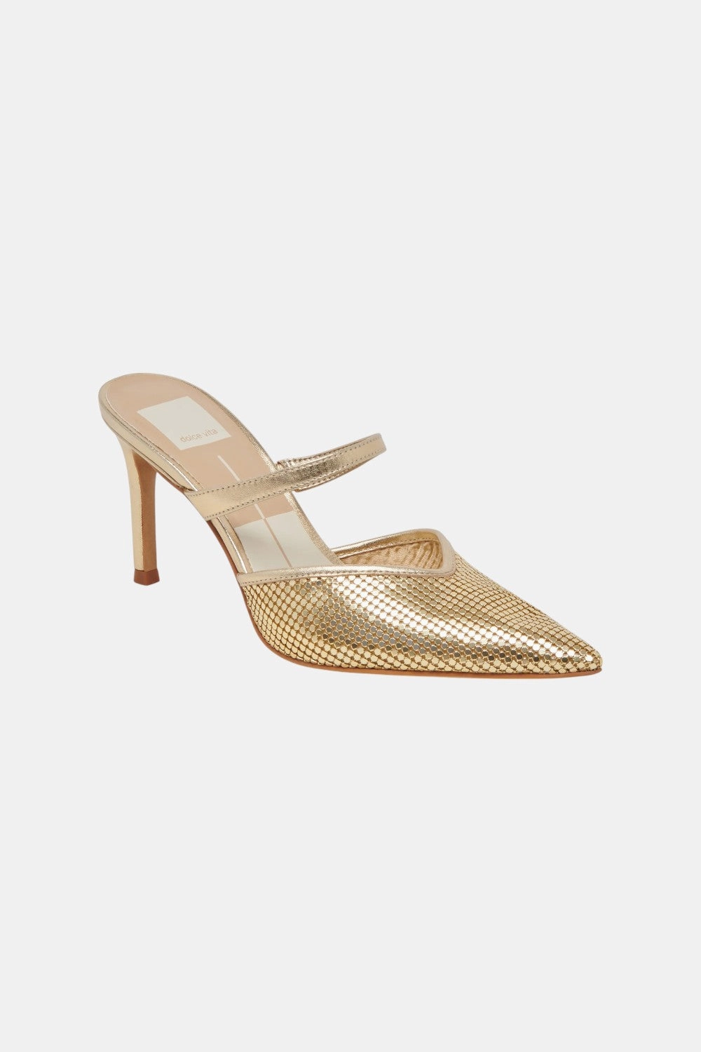 Fashionable Design Glow Up Dolce Vita Kanika Mesh Heels in Metallic Gold