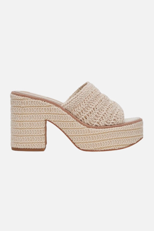 Dolce Vita Ladin Heels in Ivory Woven Power Look Minimal Heels