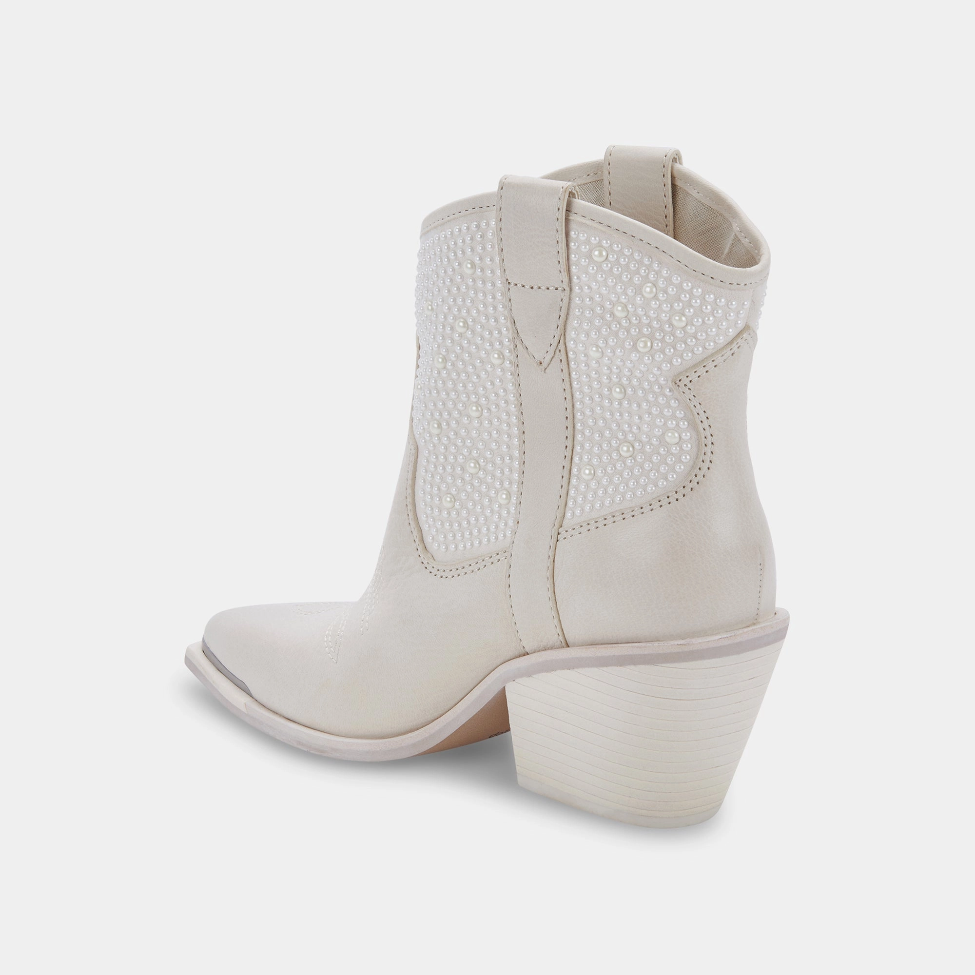Dolce Vita Nashe Booties in Off White Pearls Durable Sole Dance Floor