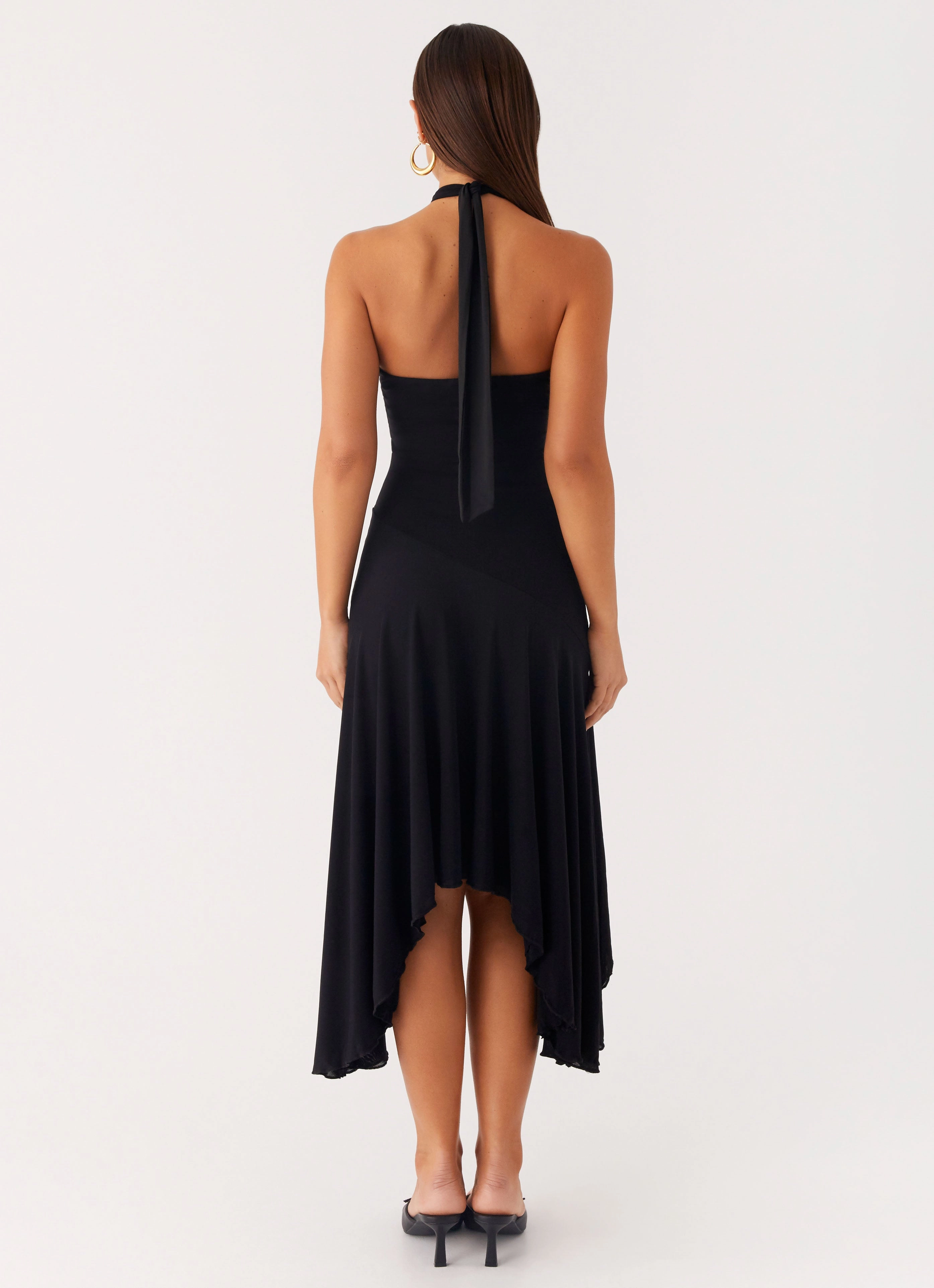 Bright bold dress Layer Light Velvet Sky Midi Dress - Black