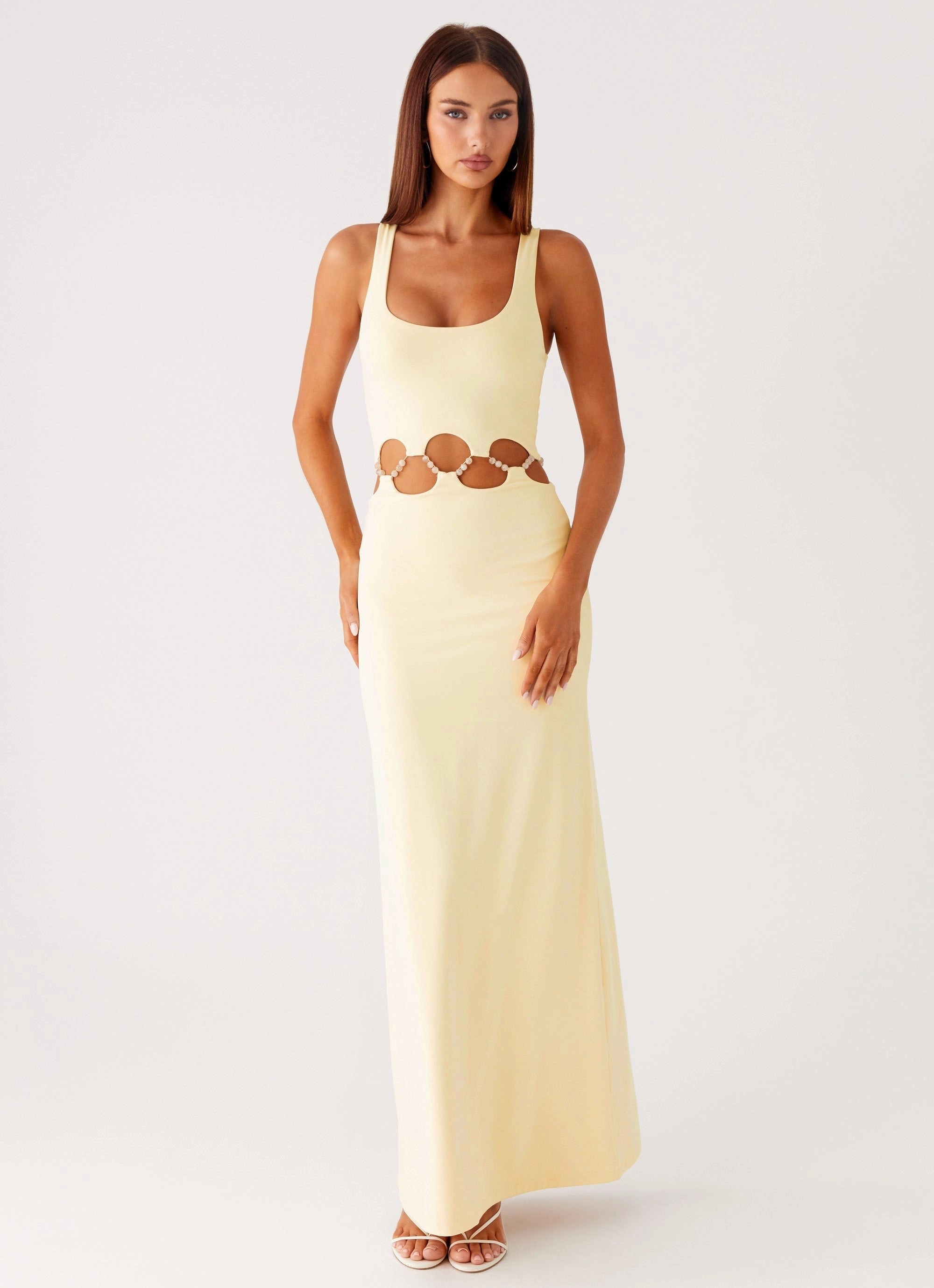 Chic Layering Dreamboat Beaded Maxi Dress - Yellow