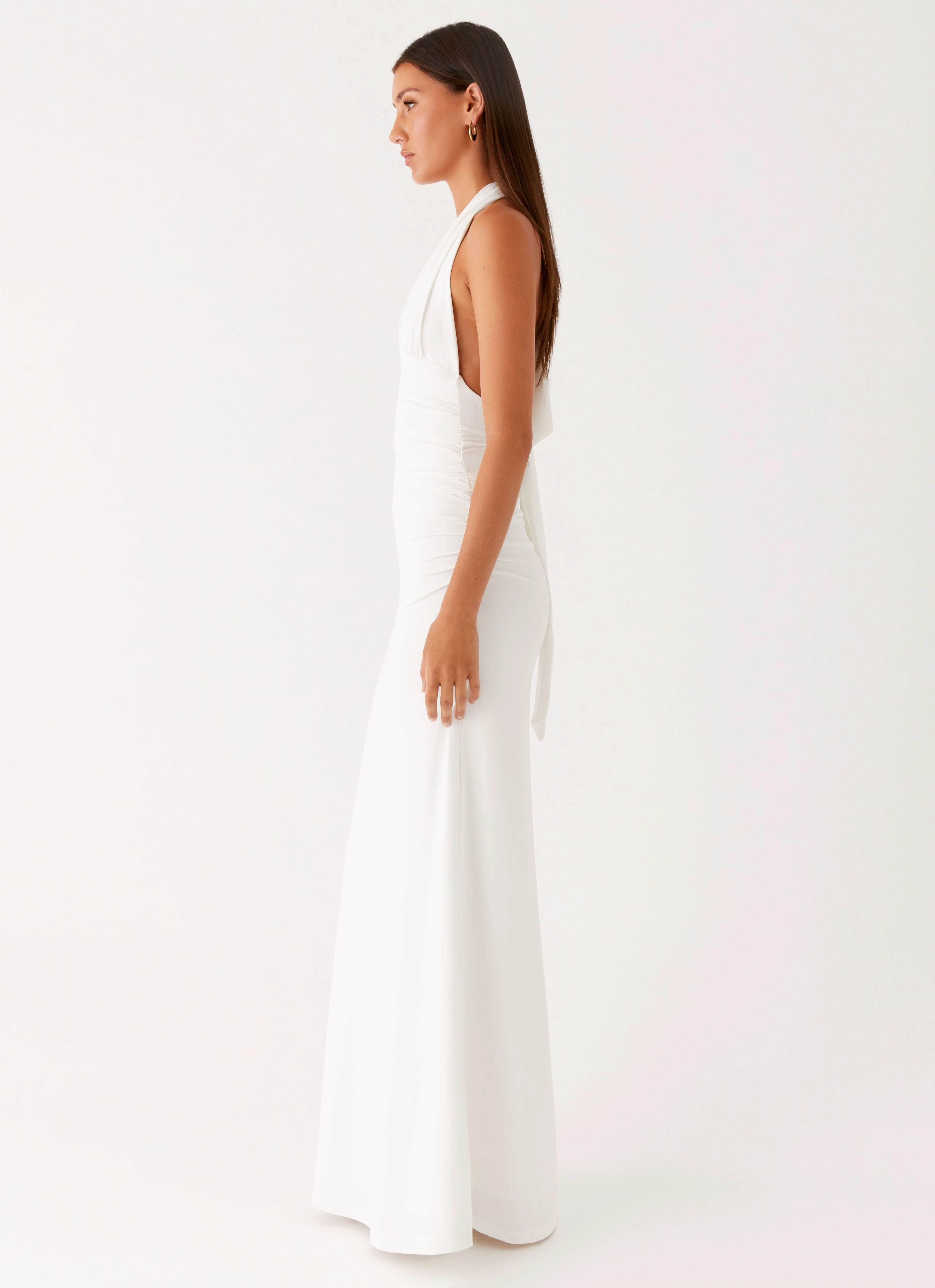Ilaria Halter Maxi Dress - White Calm Touch