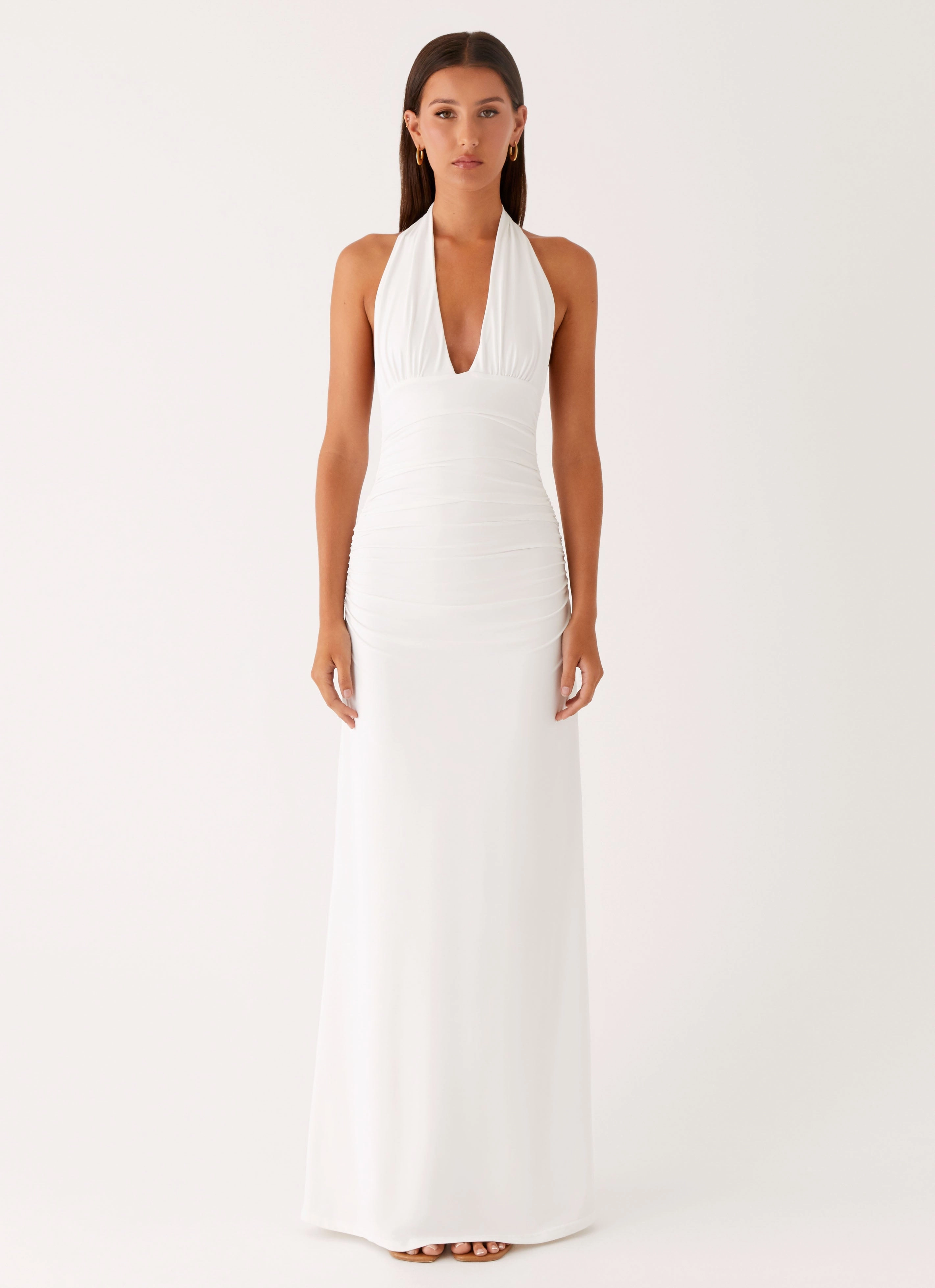Stylish Appeal Ilaria Halter Maxi Dress - White