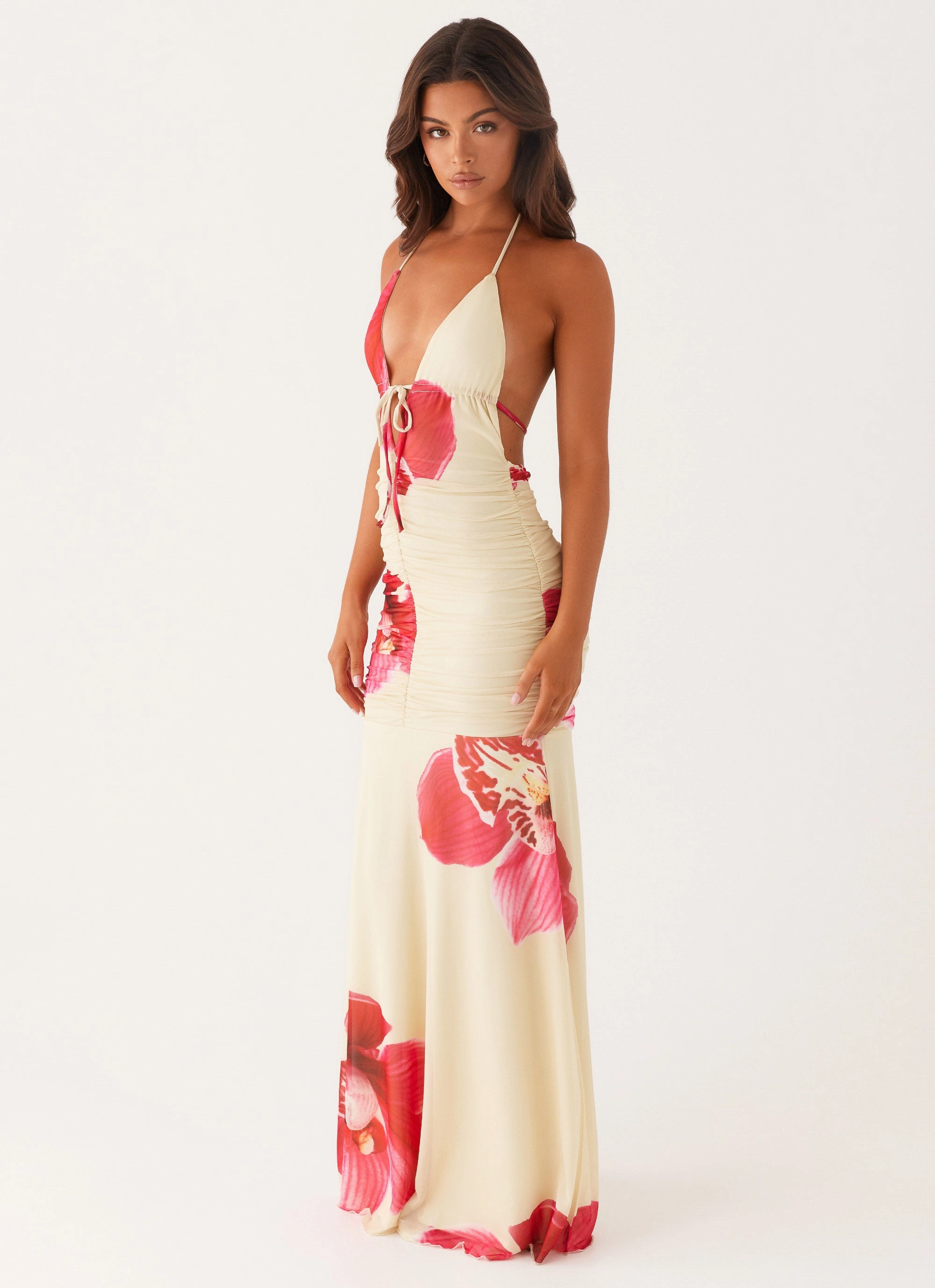 Hollywood Maxi Dress - Orchid Yellow Front-Pocket
