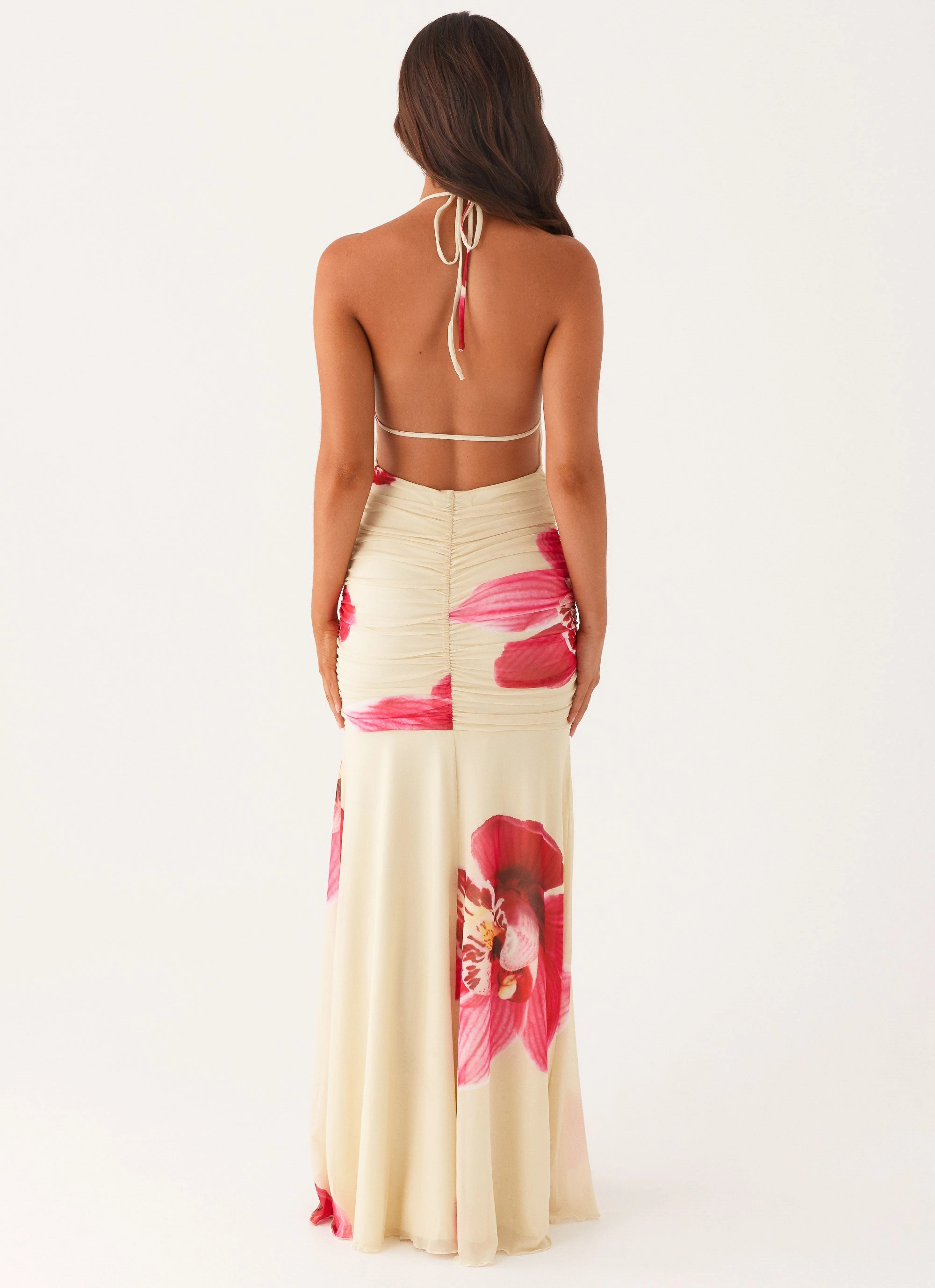 Urban Drape Wide Hemline Hollywood Maxi Dress - Orchid Yellow
