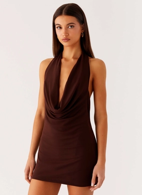 Saffron Skies Mini Dress - Chocolate Ready Glow Aura Glow