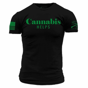 Modern Twist Cannabis Helps T-Shirt - Black