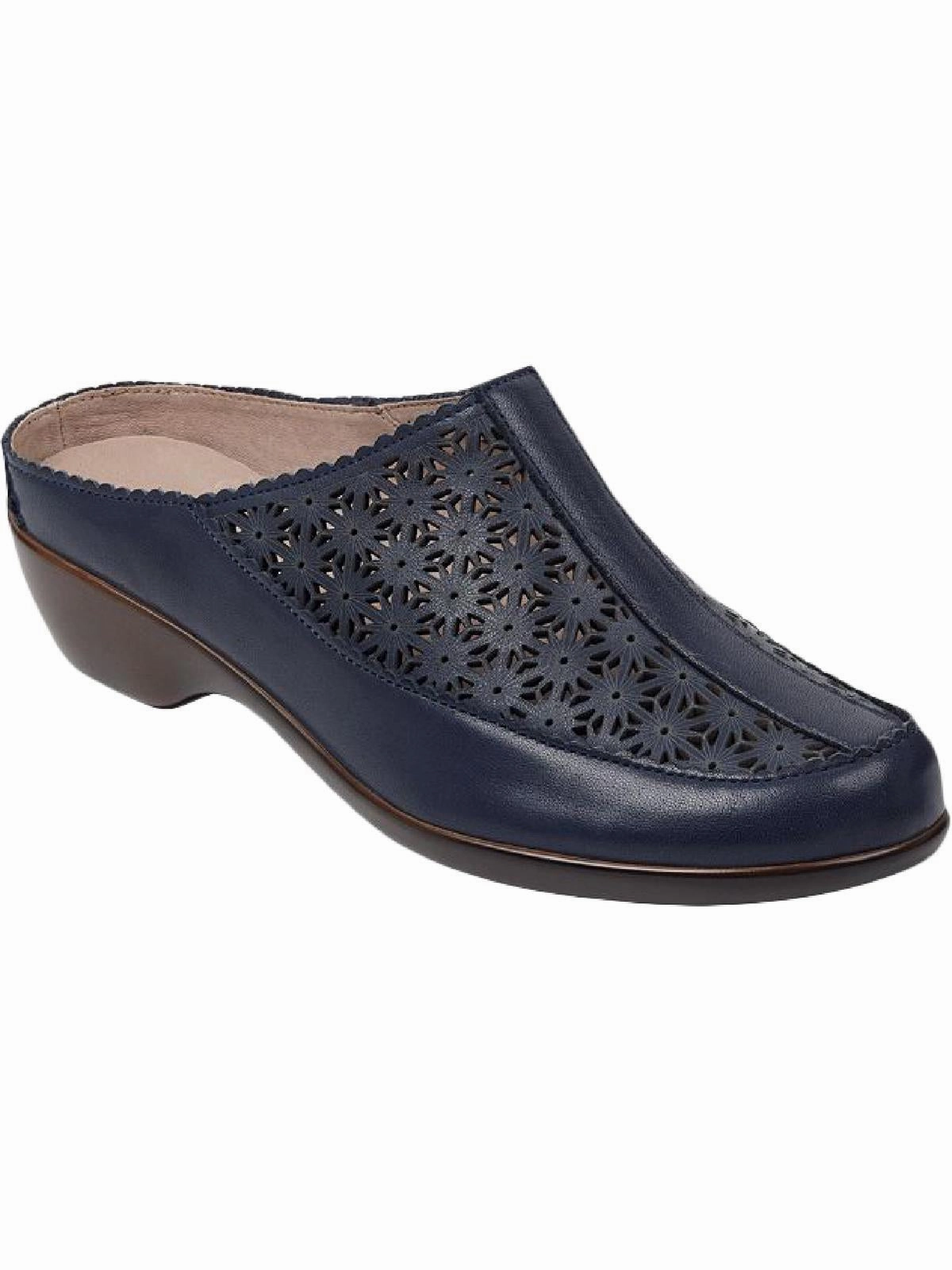 Easy Walk Dusk Womens Leather Slip On Mules