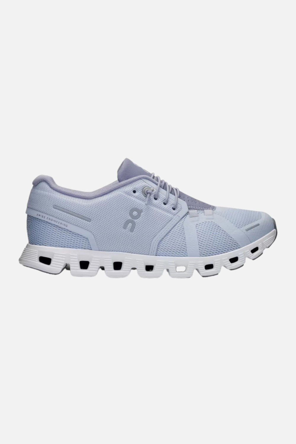 On Running Womens Cloud 5 Sneakers in Heather Fossil Stretchable Collar