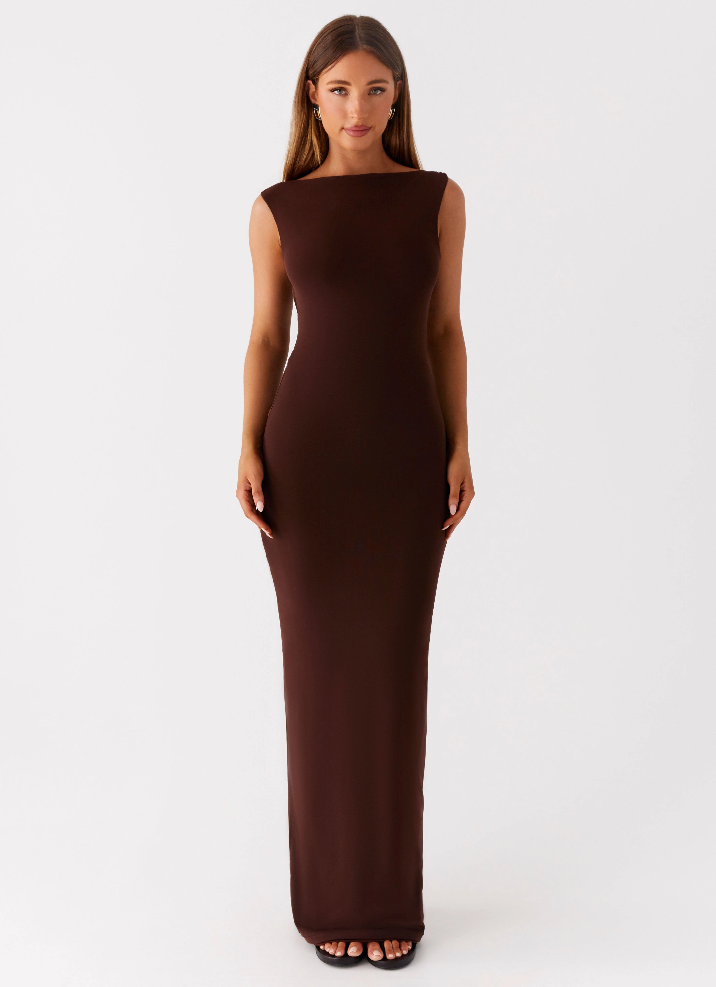 Interchangeable-Detail Earthbound Muse Maxi Dress - Chocolate