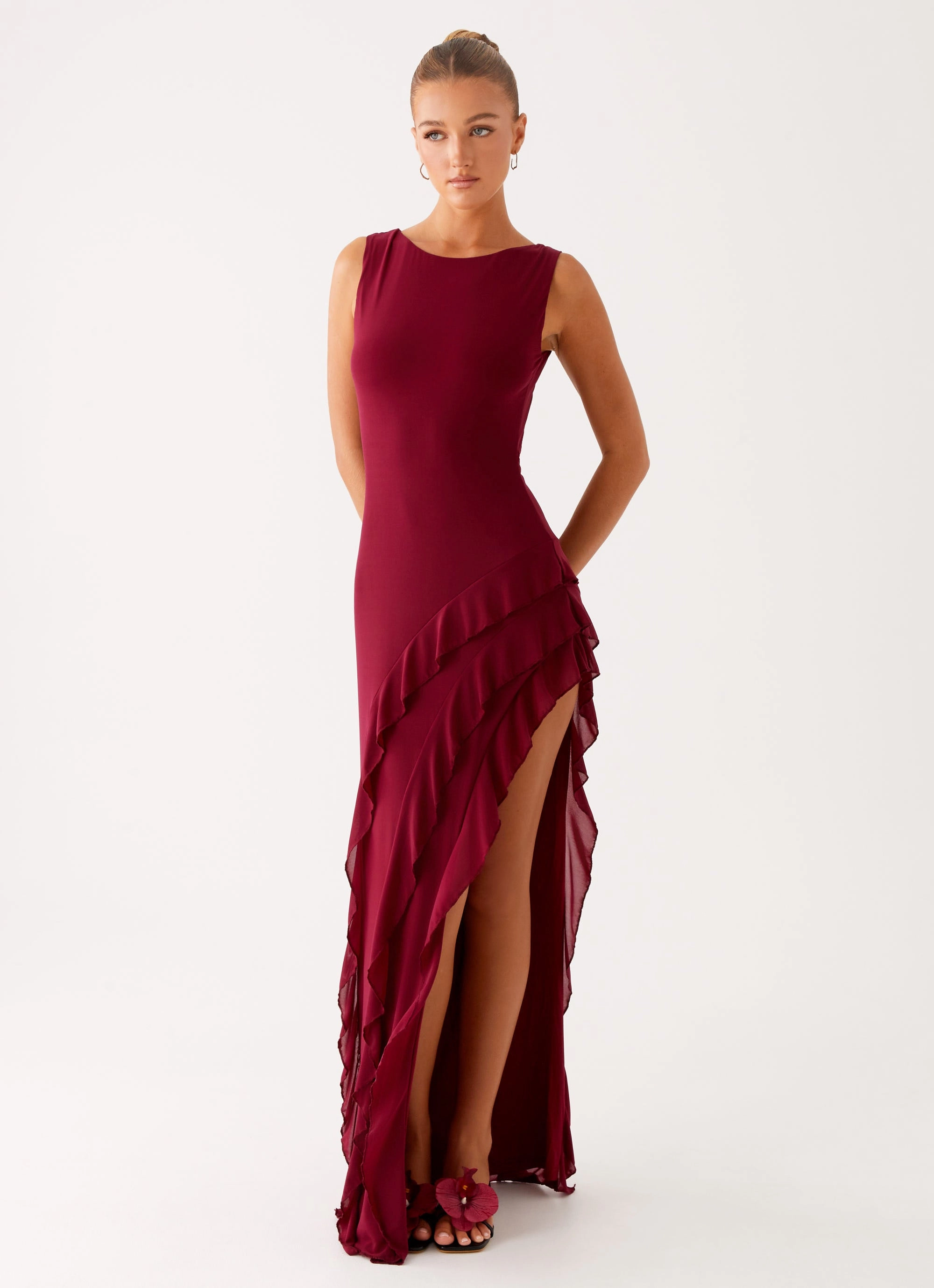 Hendrix Maxi Dress - Raspberry Wine Water-Repellent-Finish