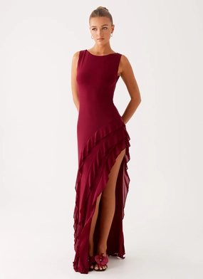 Hendrix Maxi Dress - Raspberry Wine Water-Repellent-Finish