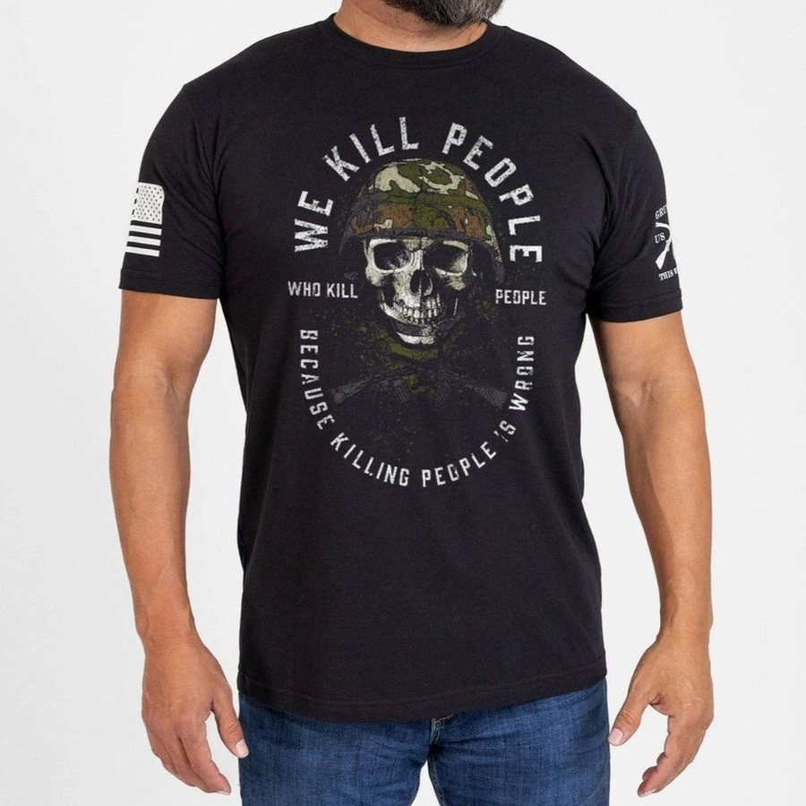 Soft Texture We Kill People 2.0 T-Shirt - Black