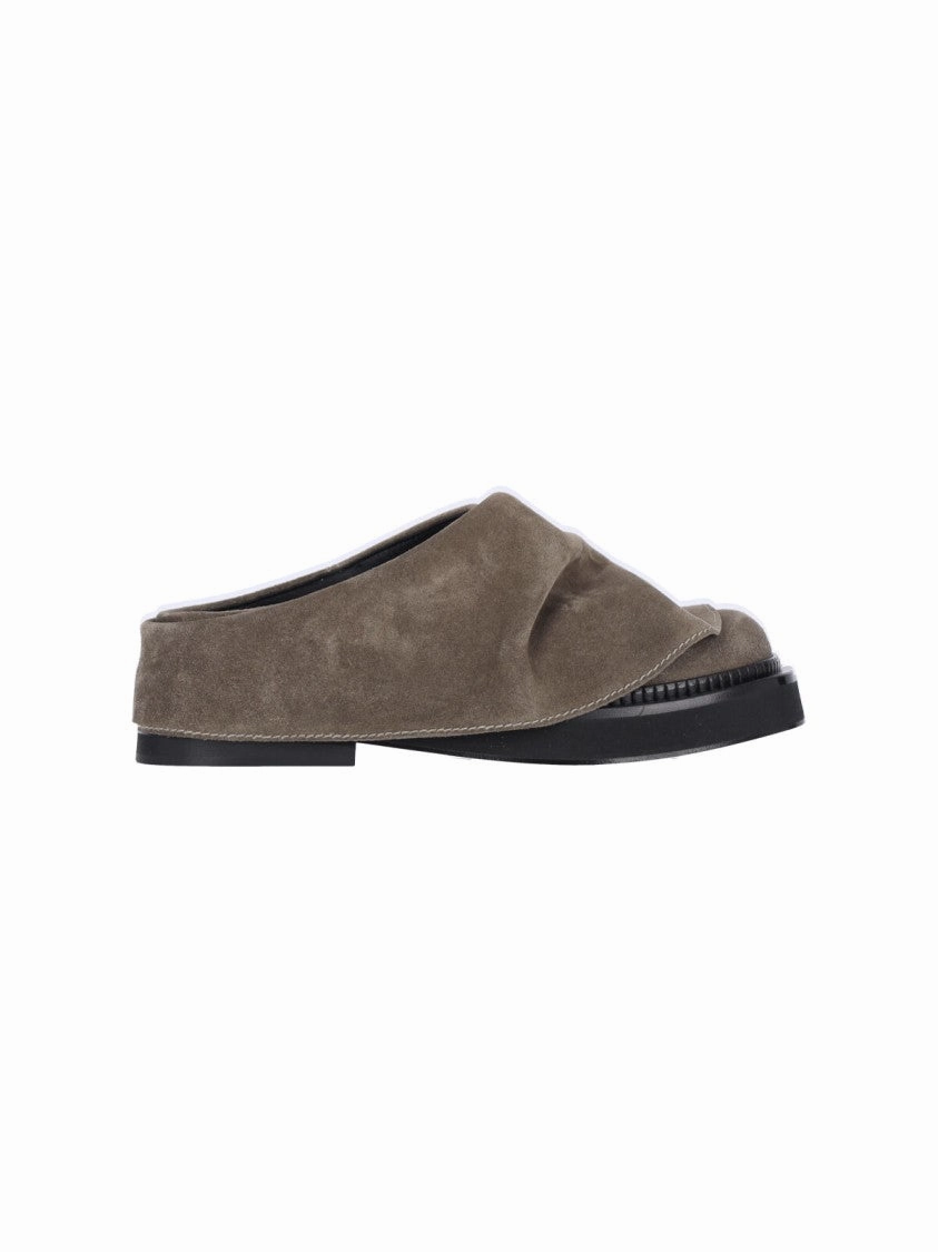 Reinforced Edges Mini Robin" Mules ?C Taupe Suede