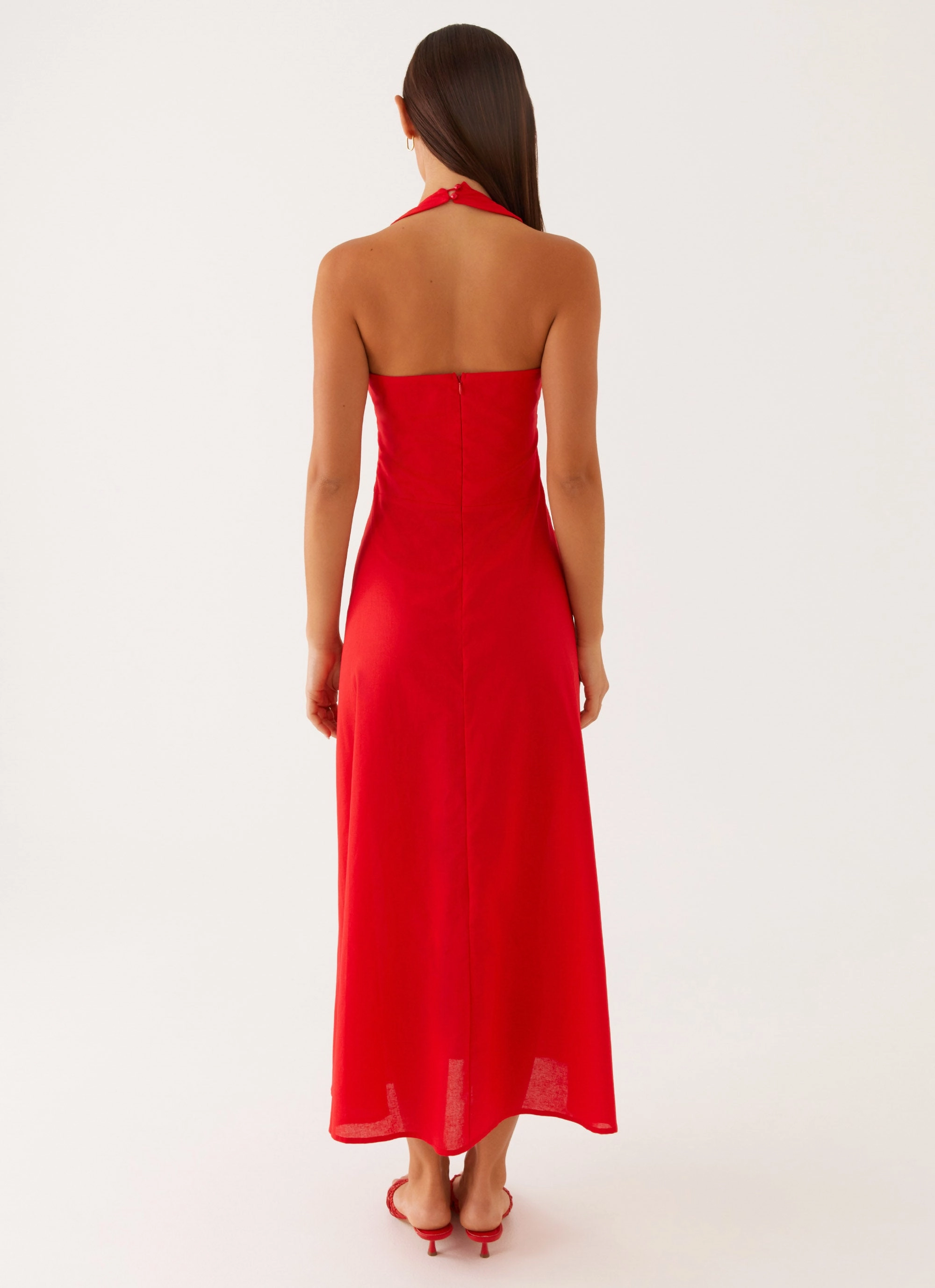 Falling For You Midi Dress - Red Work Chic