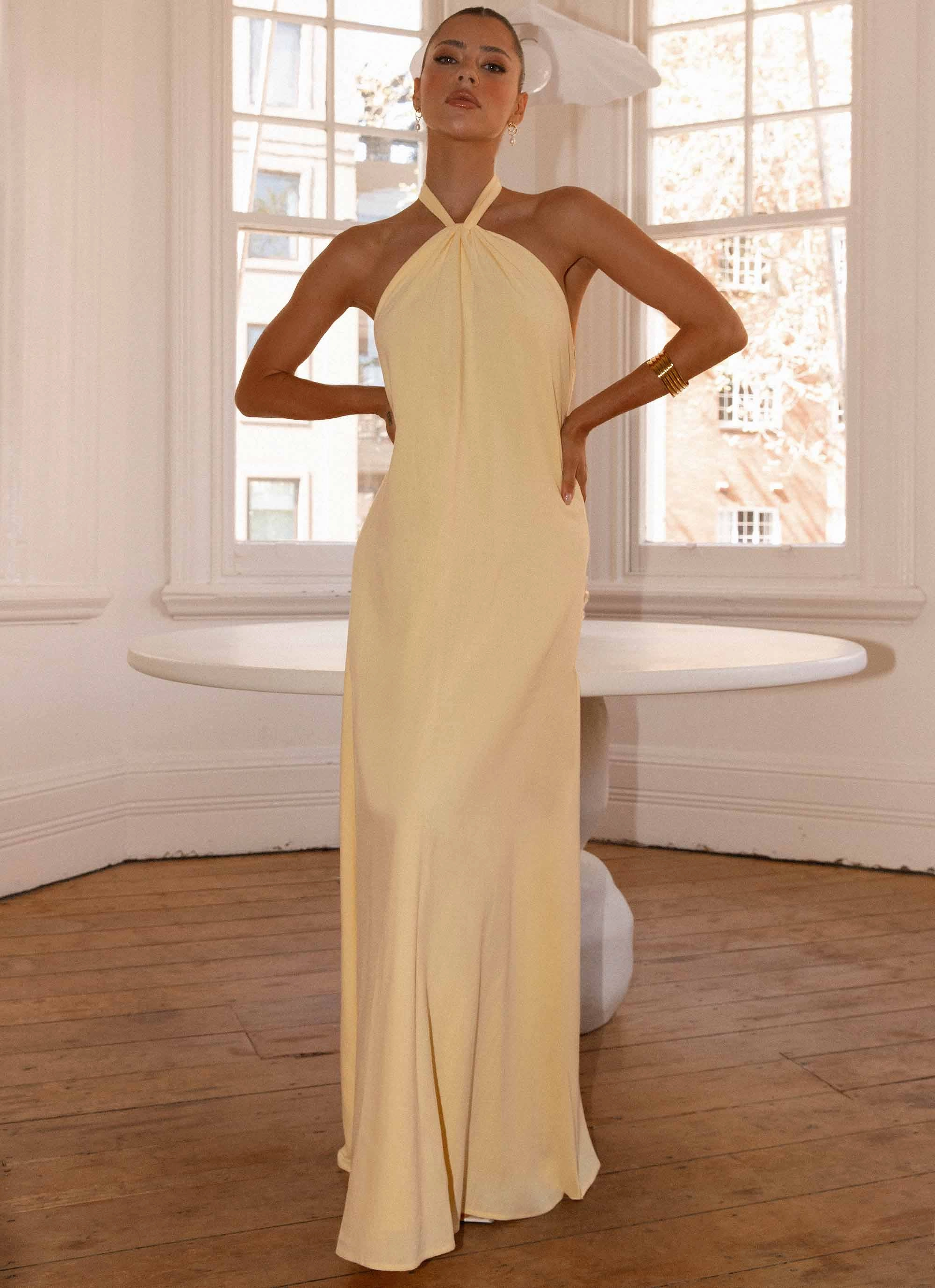 Golden Child Linen Maxi Dress - Yellow Movement Feel