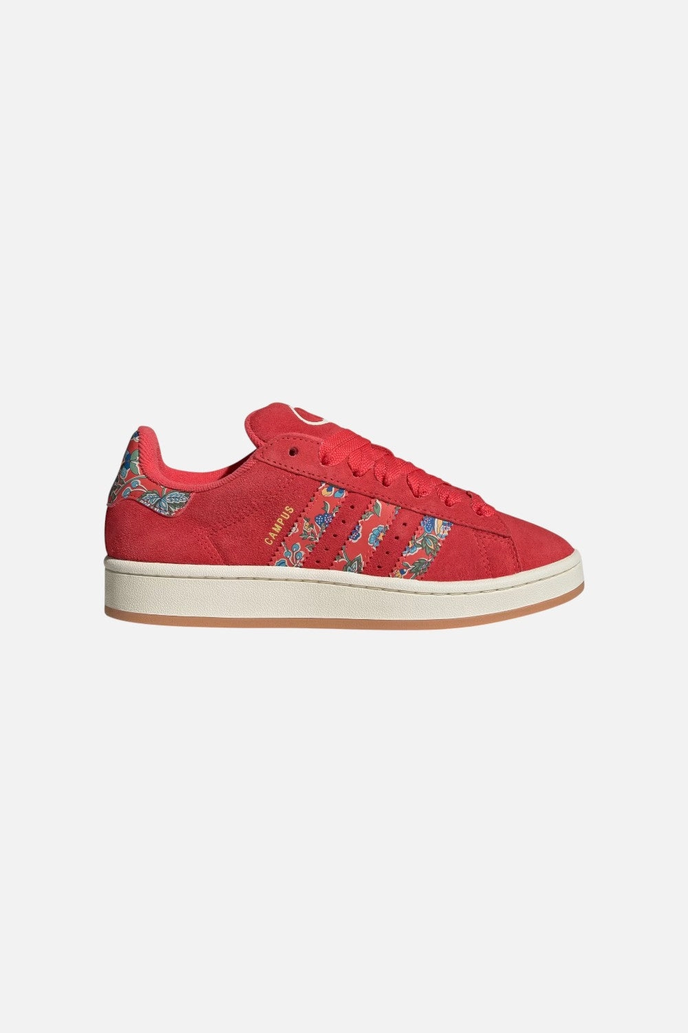 Adidas Campus 00s X Liberty London Shoes in Semi Lucid Red / Cream White / Gold Metallic Climate Control Technology Fitted Design