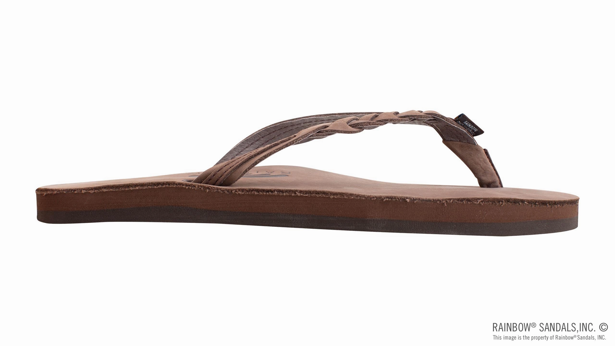 Arch Relief Rainbow Sandals Flirty Braidy - Single Layer Premier Leather 1/2" Narrow Strap with Braid