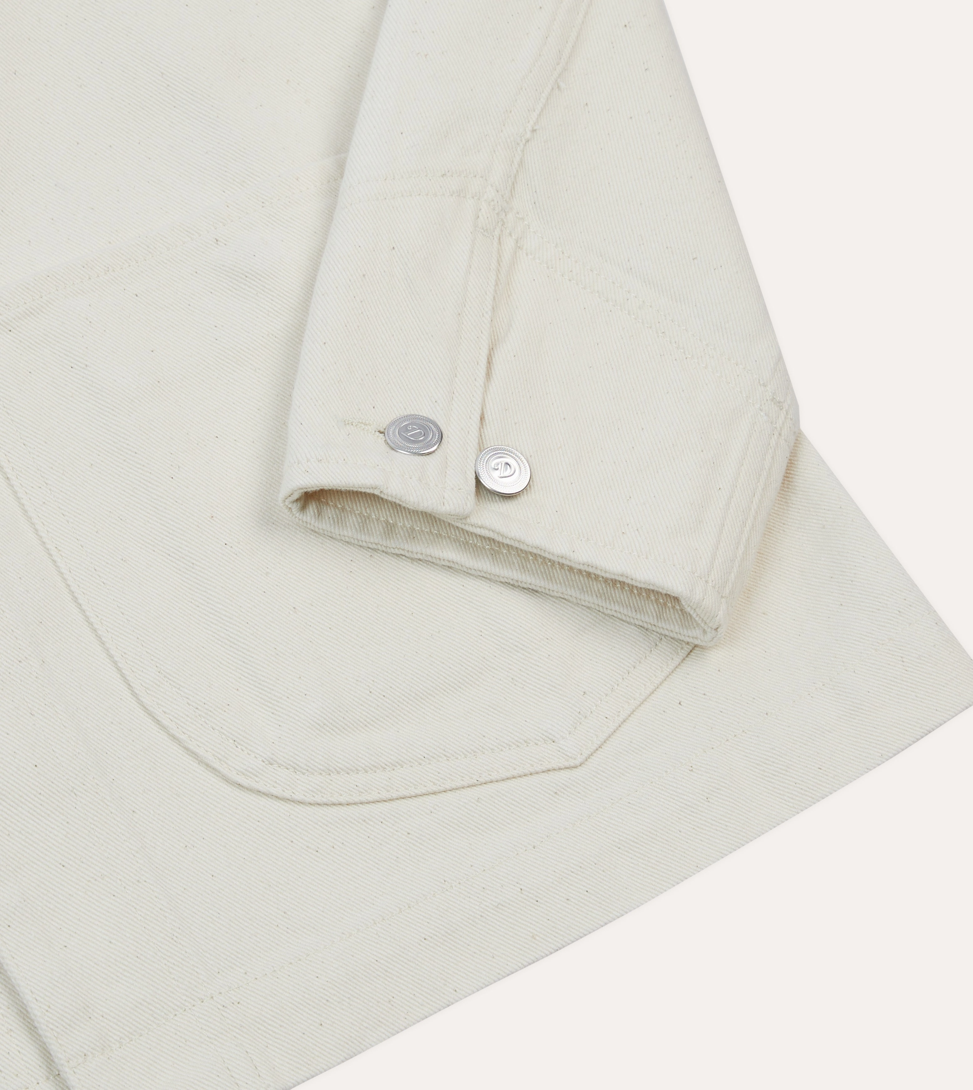 Ecru Denim Western Chore Jacket Stretchy Softshell Material