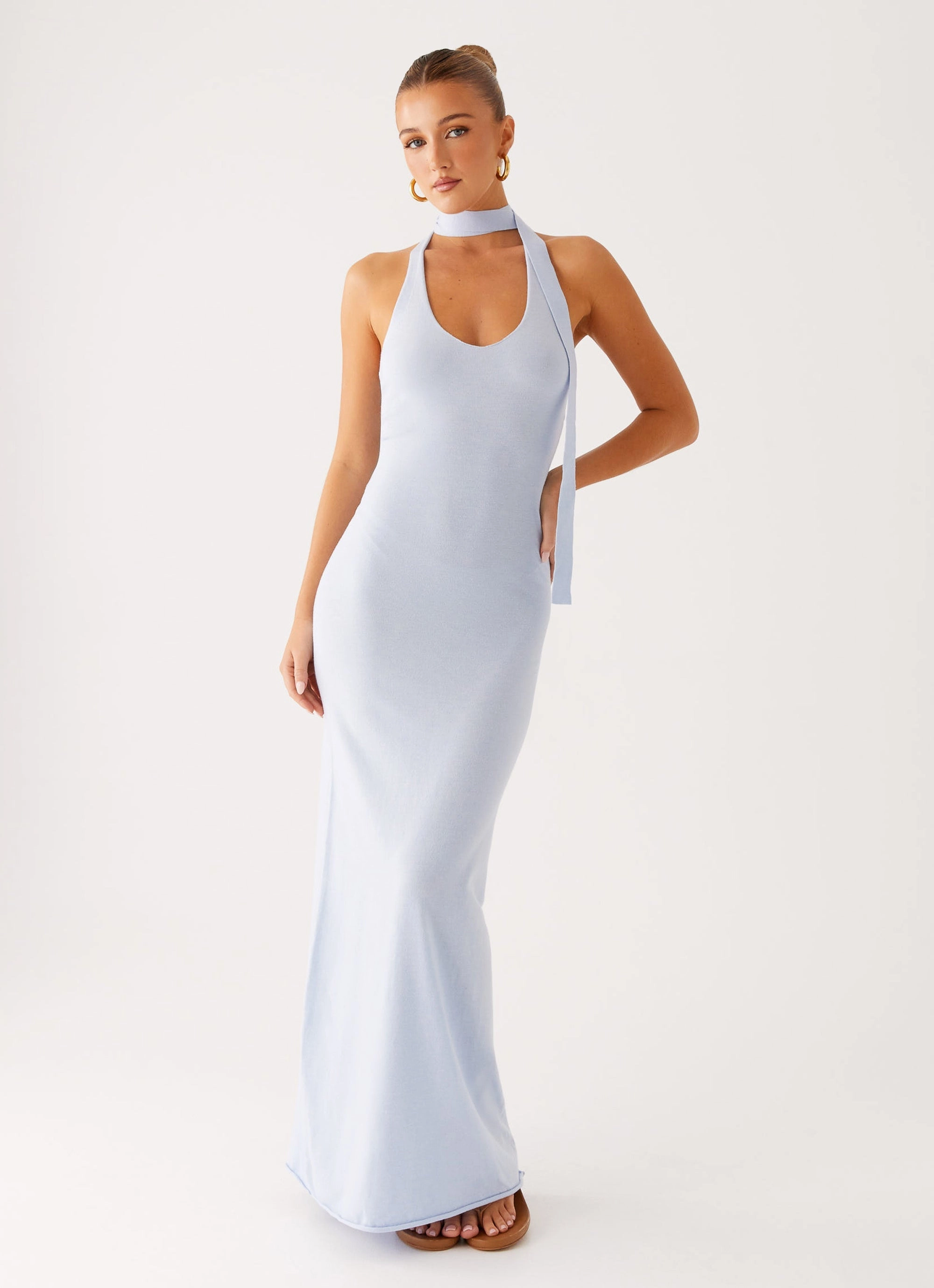 Eddie Knit Maxi Dress - Blue Blush Glow Style Base