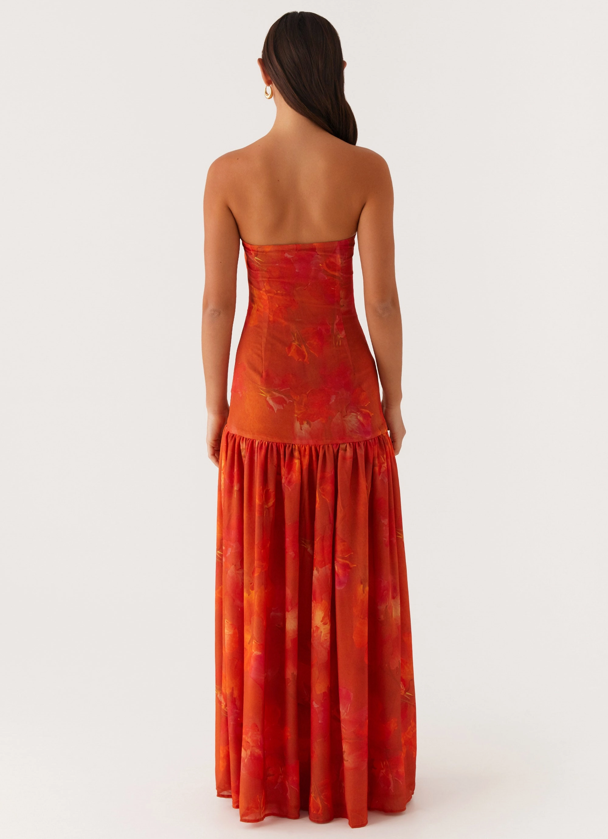 Eden Strapless Maxi Dress - Amber Front-Slit Party Perfect