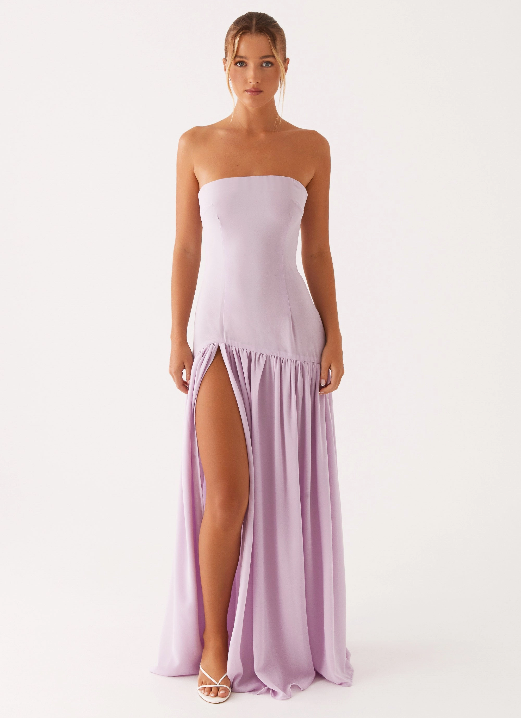 Evening Tone Eden Strapless Maxi Dress - Lilac