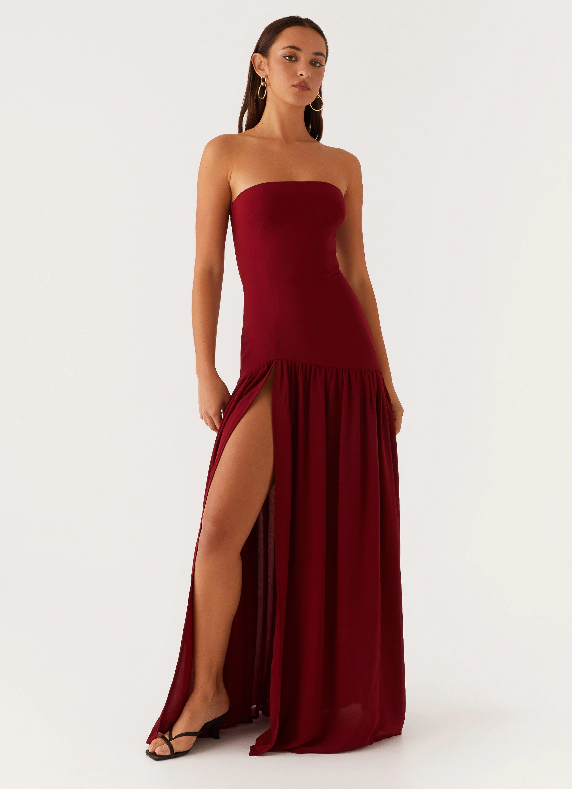 Art Soul Eden Strapless Maxi Dress - Maroon