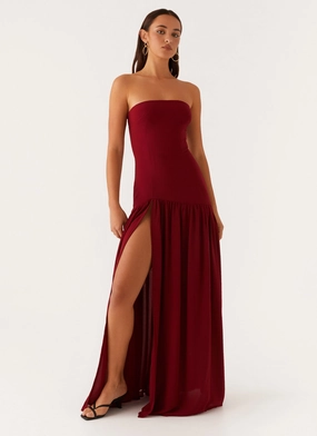Art Soul Eden Strapless Maxi Dress - Maroon