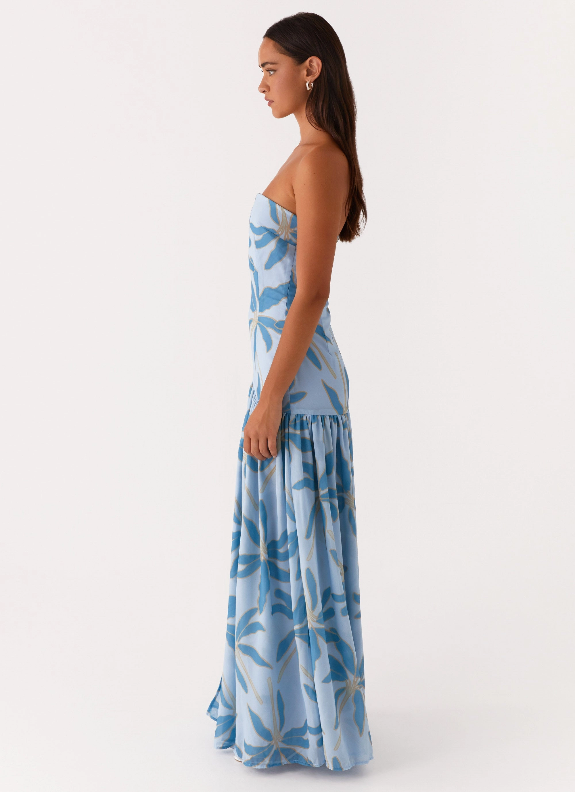 Eden Strapless Maxi Dress - Opulent Blue Basic Mood Bold-Color