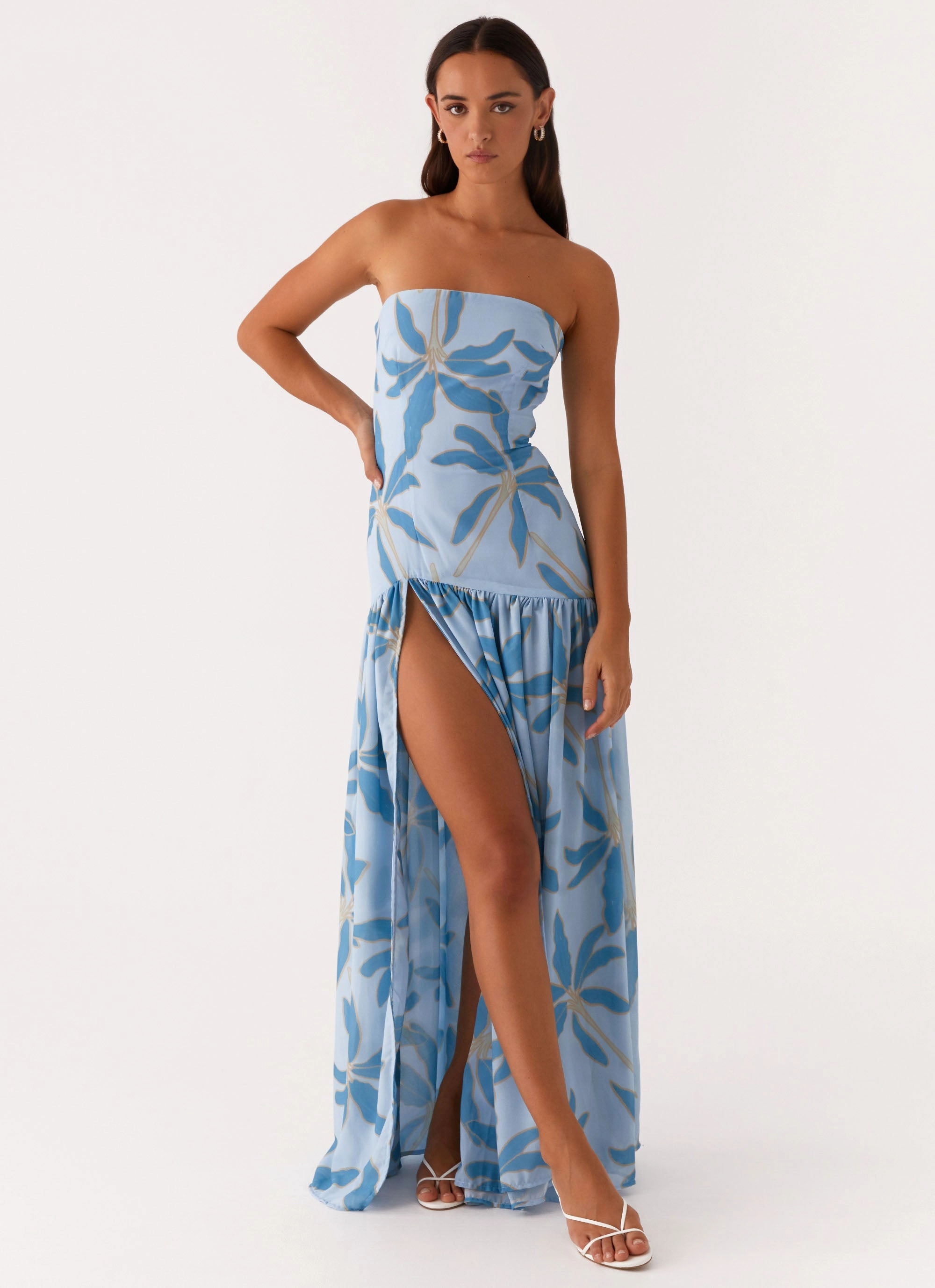 Relaxed Layers Eden Strapless Maxi Dress - Opulent Blue