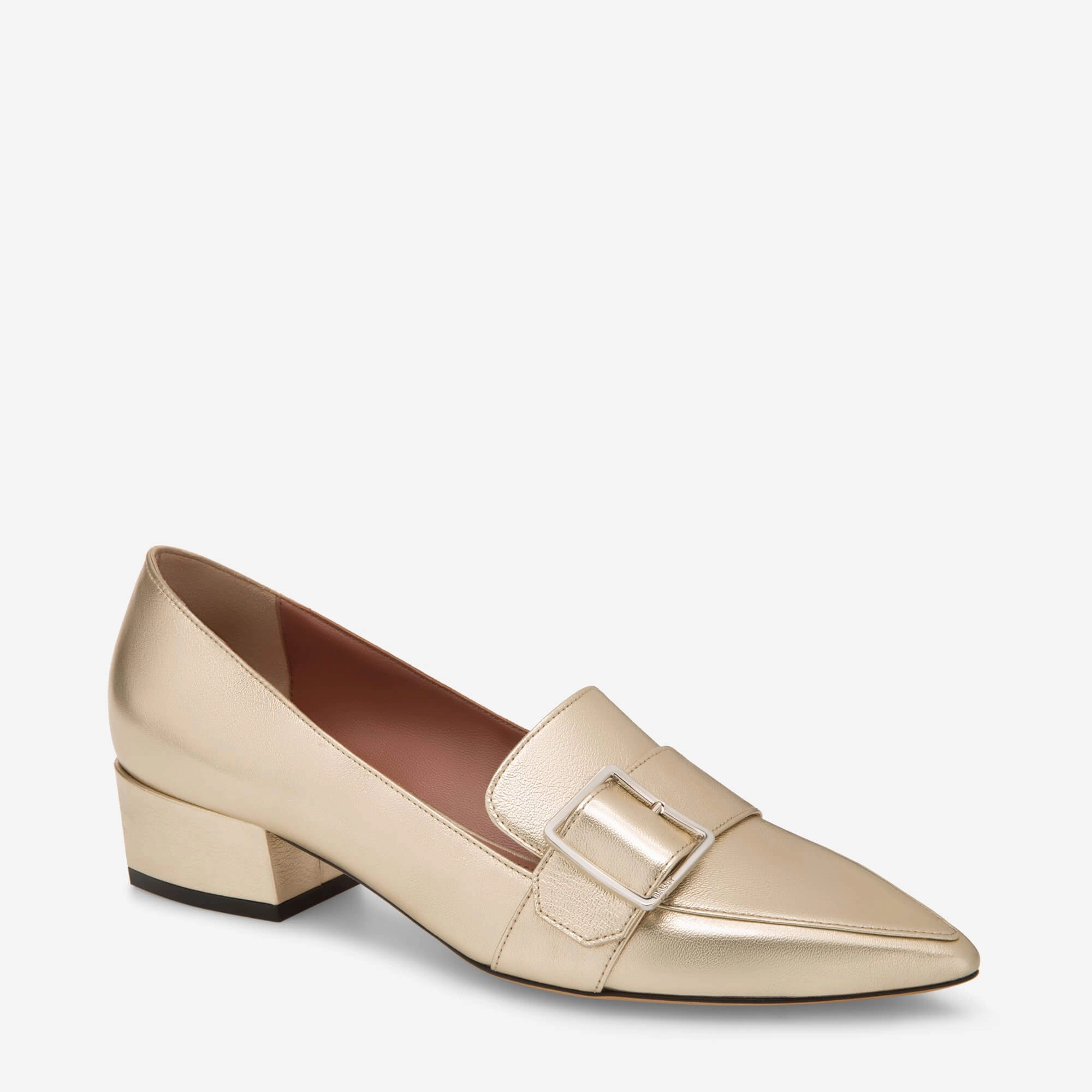 Summer Footwear Style Bally Harumi Women's 6223345 Champagne Leather Buckle Mules