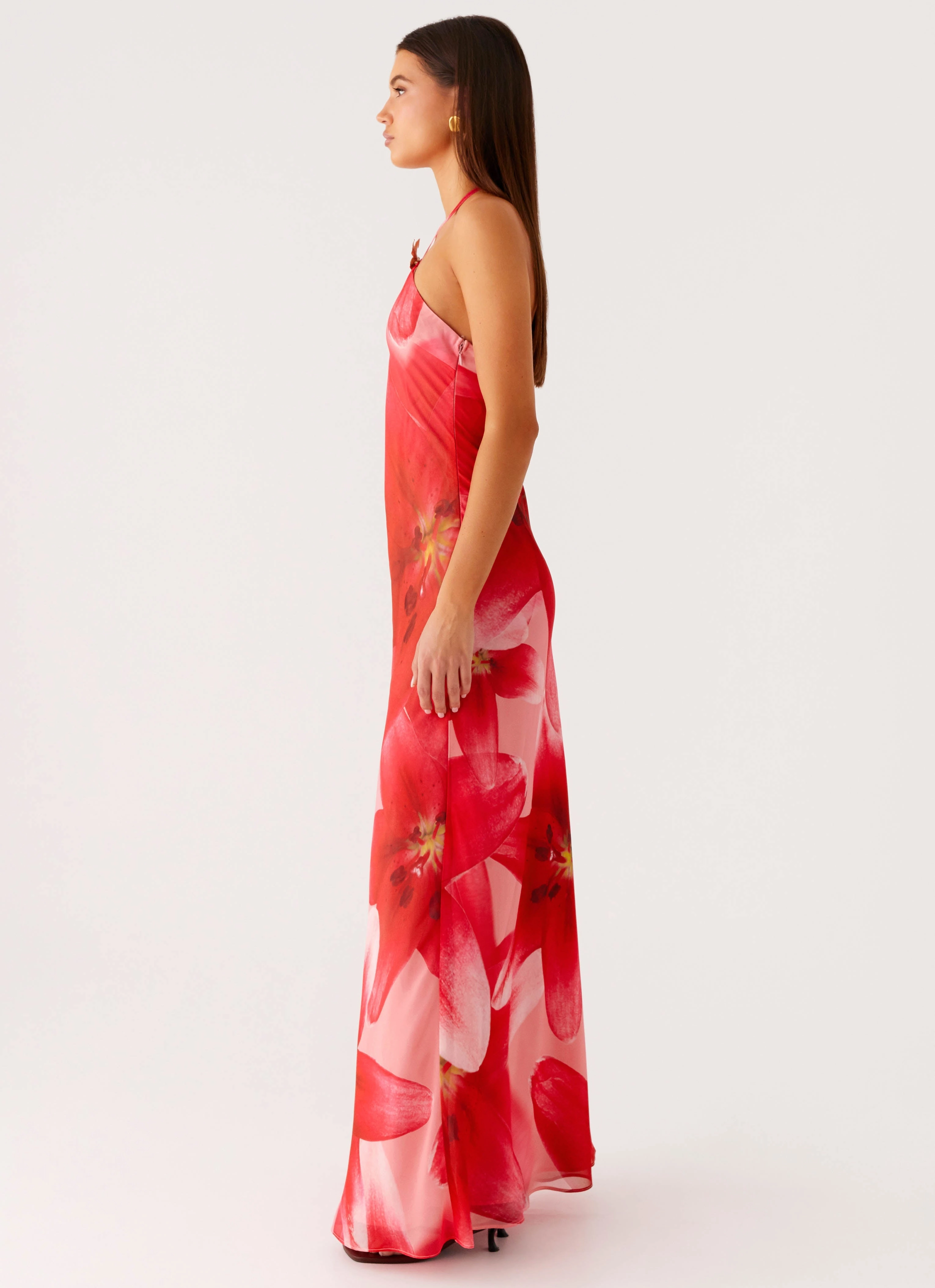 Vatiana Chiffon Maxi Dress - Peach Watermelon Flower Formal-look All Look