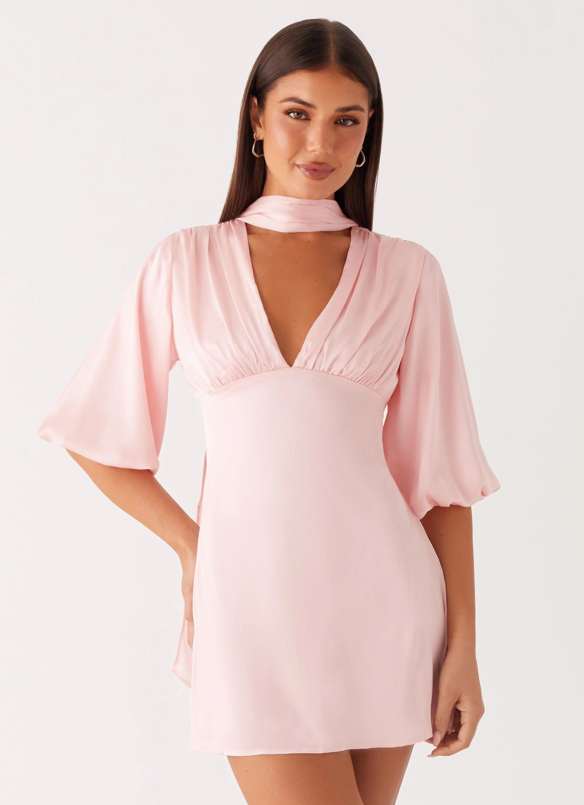 Elegant Tailoring Flattering Style Fit Mary Mini Dress - Pink