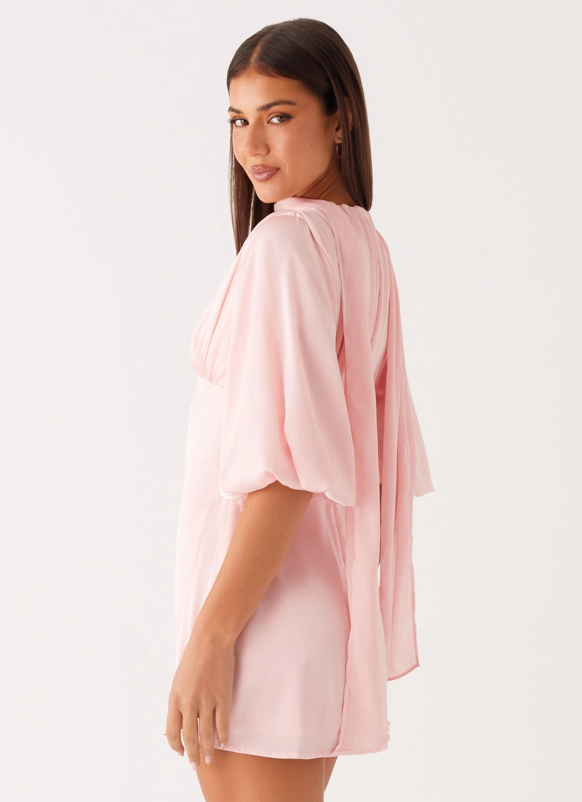 Mary Mini Dress - Pink Stain-Resistant