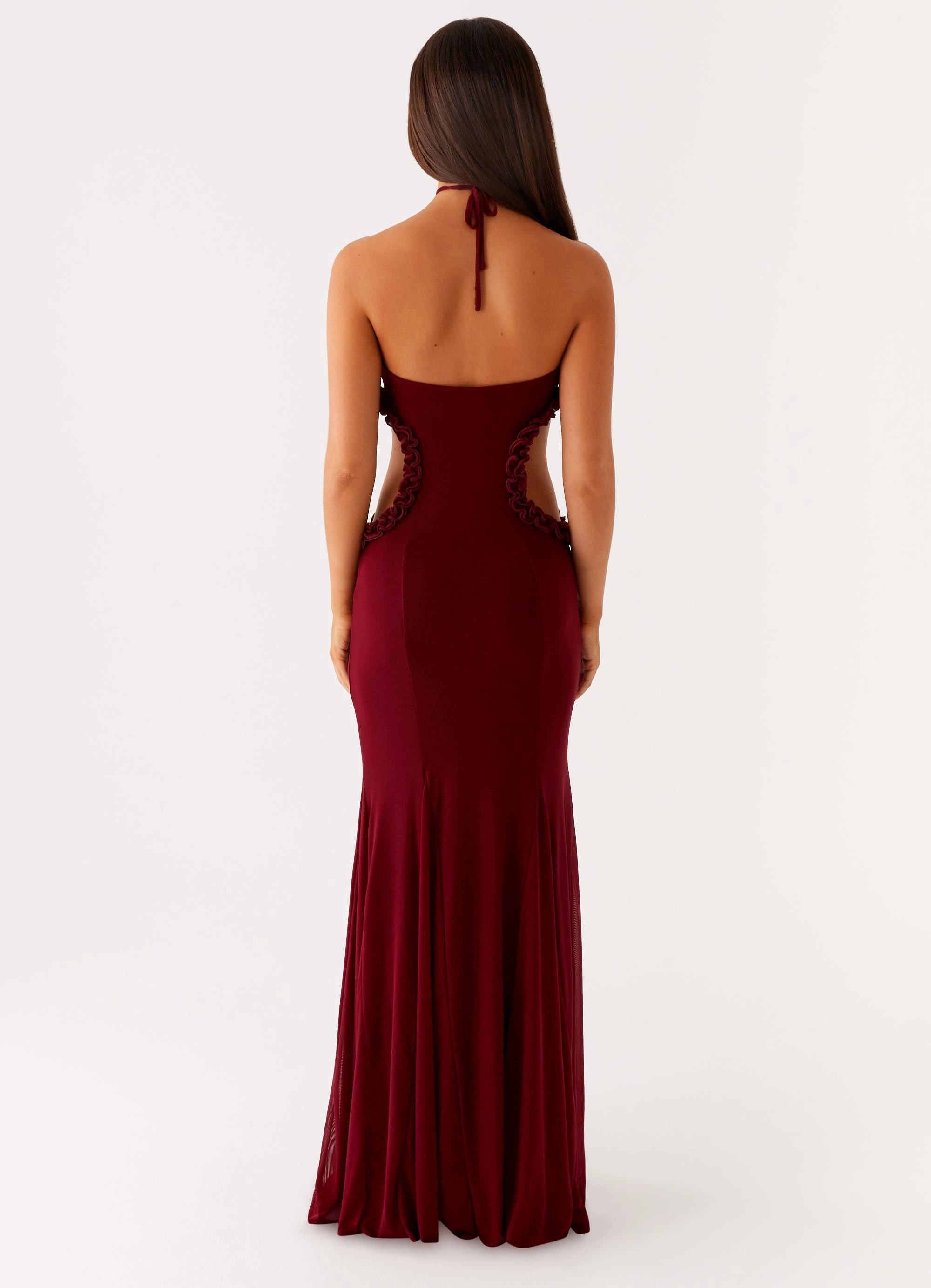 Fitted Neat Jemima Maxi Dress - Raspberry Wine