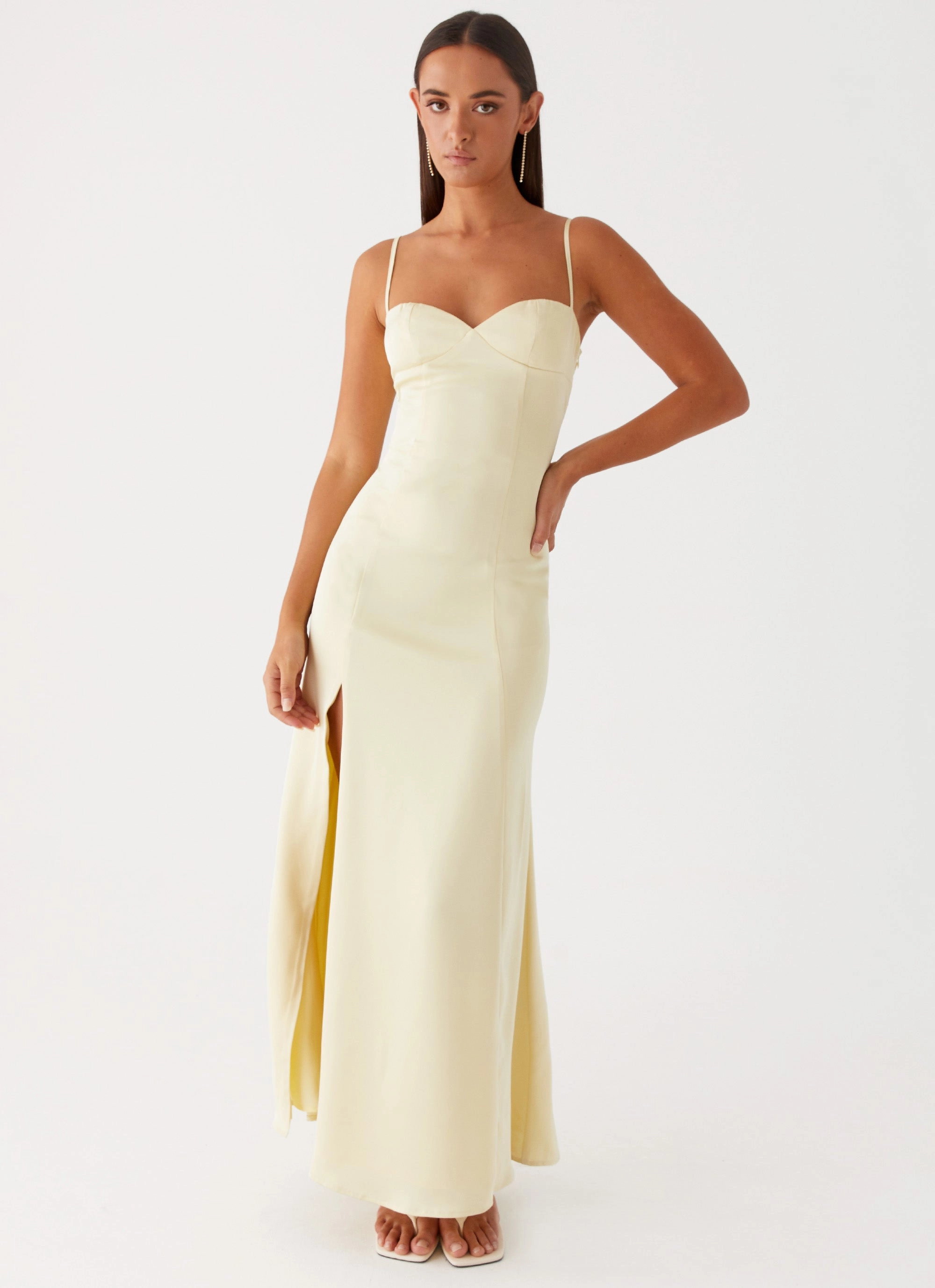 Miss Bloom Maxi Dress - Lemon photo look