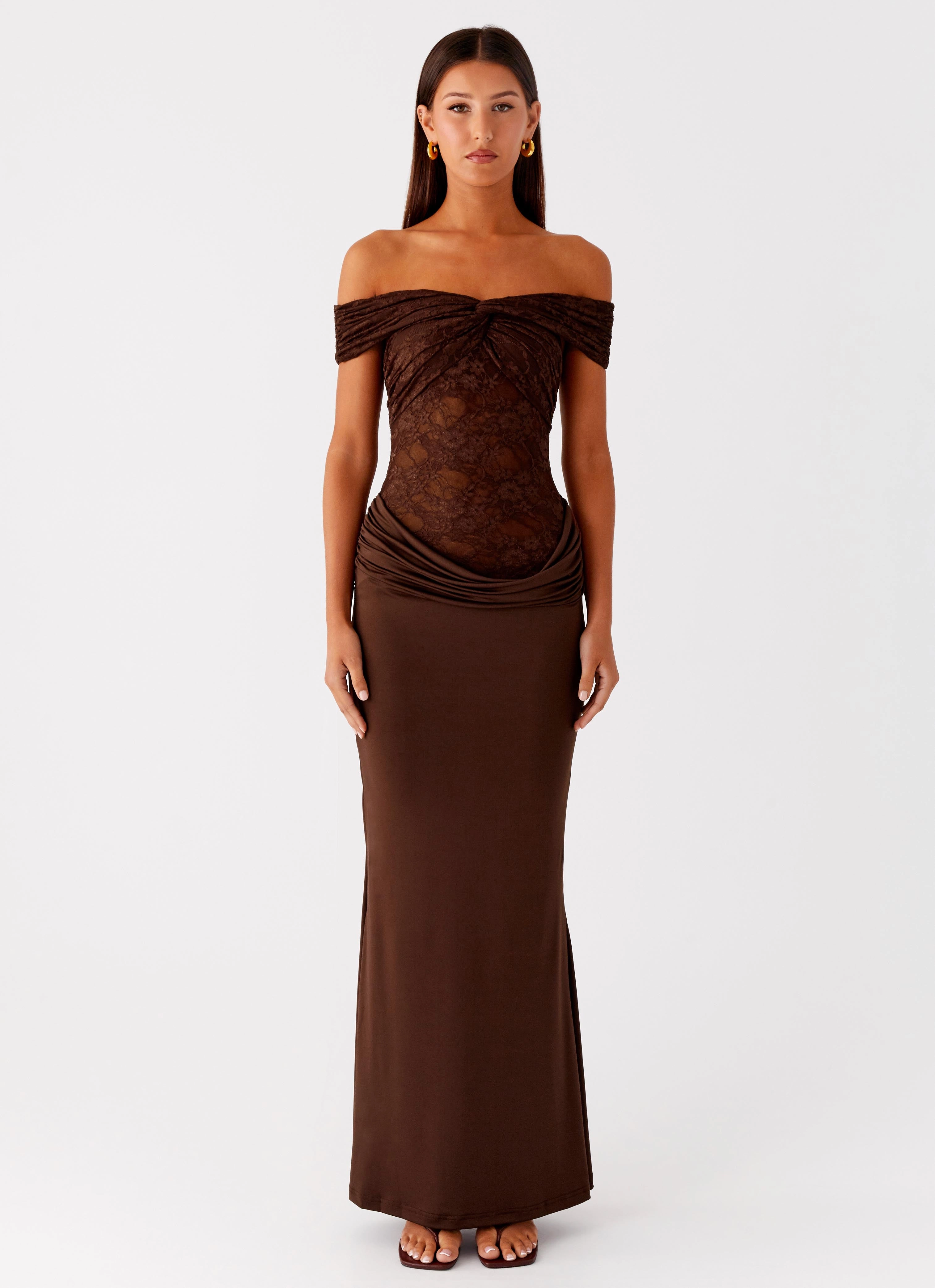 Trendy Vibe Either Way Maxi Dress - Chocolate