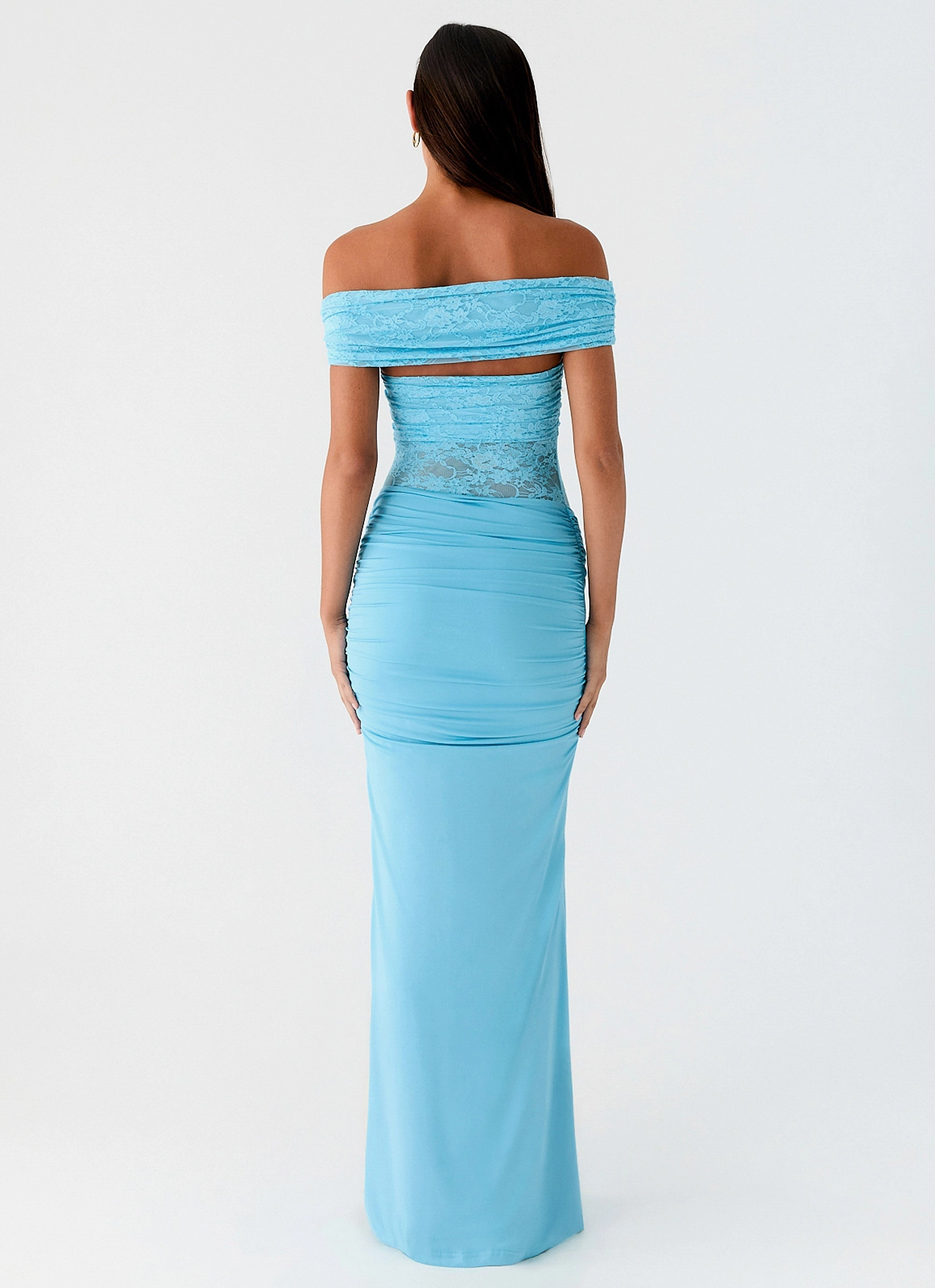 Either Way Maxi Dress - Turquoise Blue Romantic Bloom