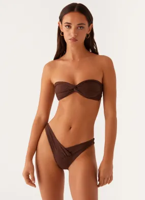Delta Bandeau Bikini Top - Brown Tumblr Control Support