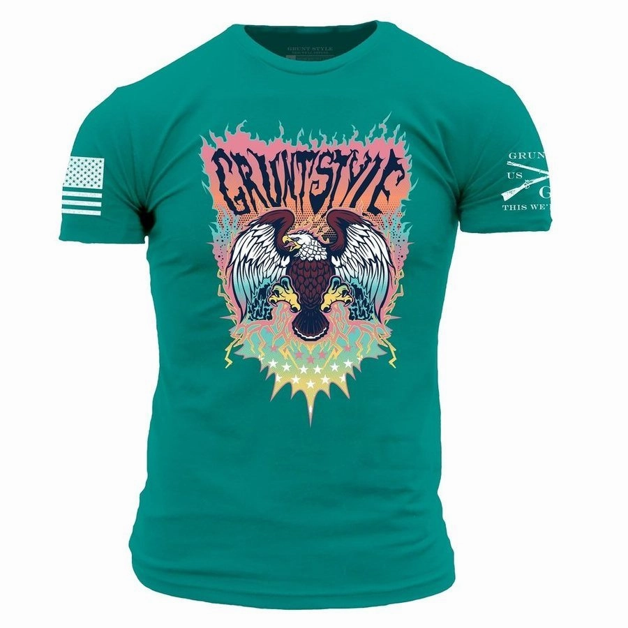 Electric Eagle T-Shirt - Heather Aqua Stylish Fit