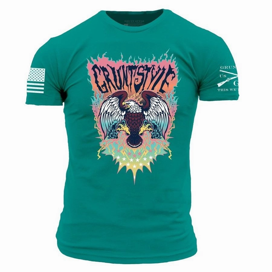 Essential Style Wear Electric Eagle T-Shirt - Heather Aqua